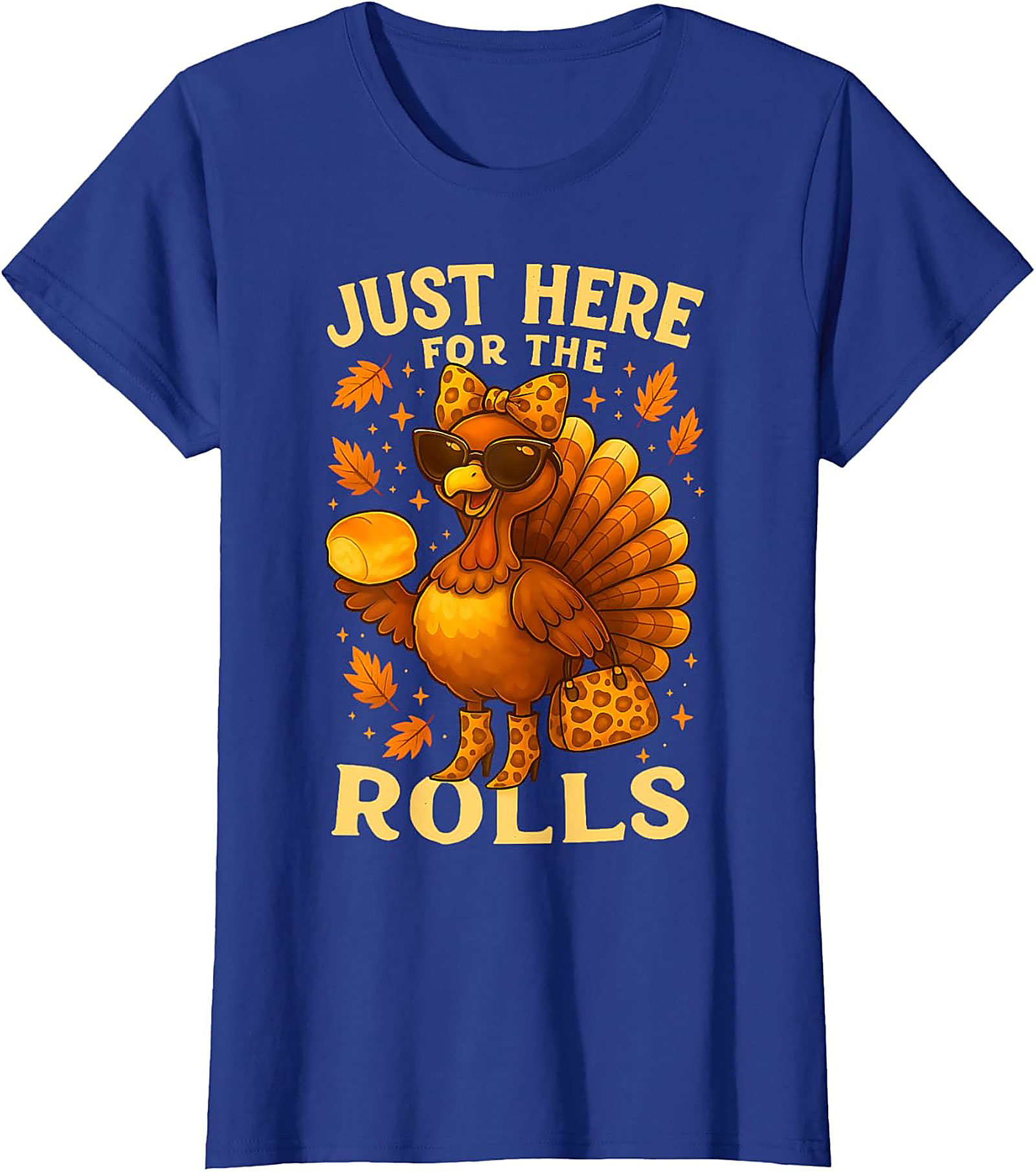 Just Here For The Rolls Funny Thanksgiving Graphic Tee
