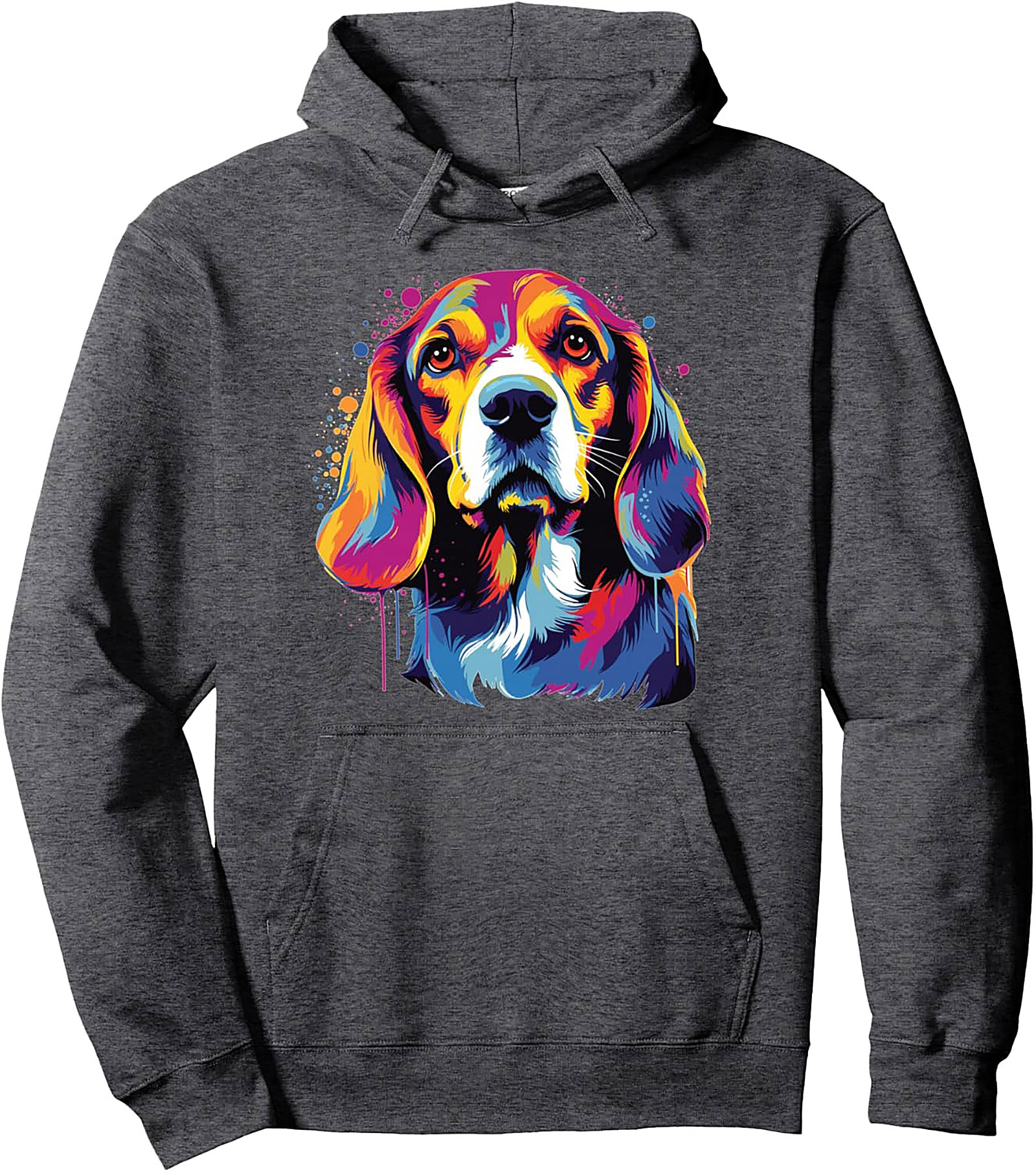 Pop Art Beagle Pullover Hoodie | Vibrant Dog Lover Graphic Hoodie