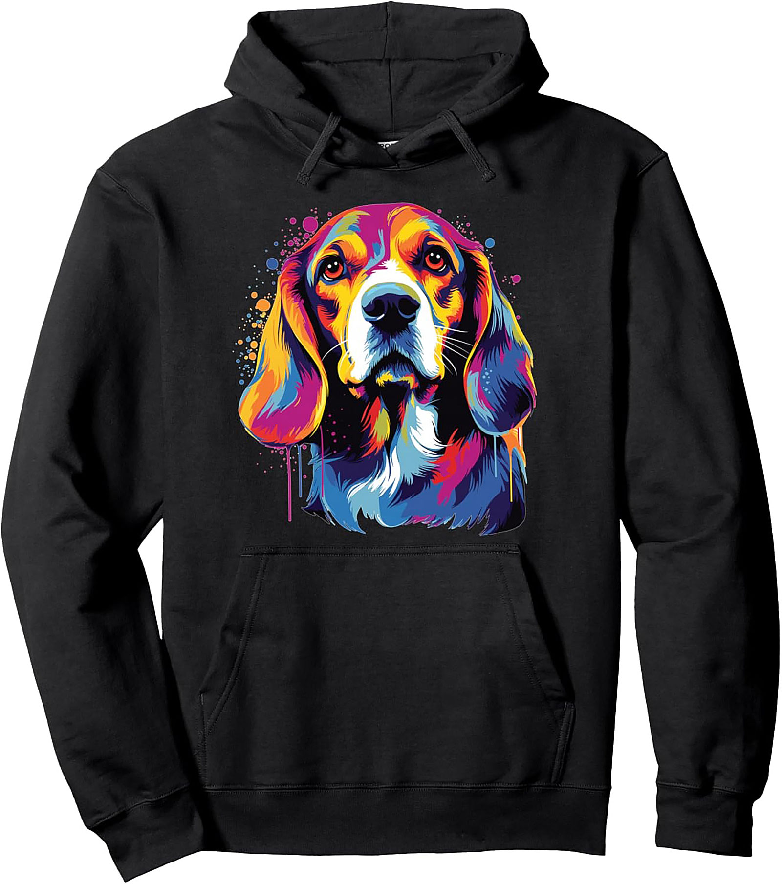 Pop Art Beagle Pullover Hoodie | Vibrant Dog Lover Graphic Hoodie