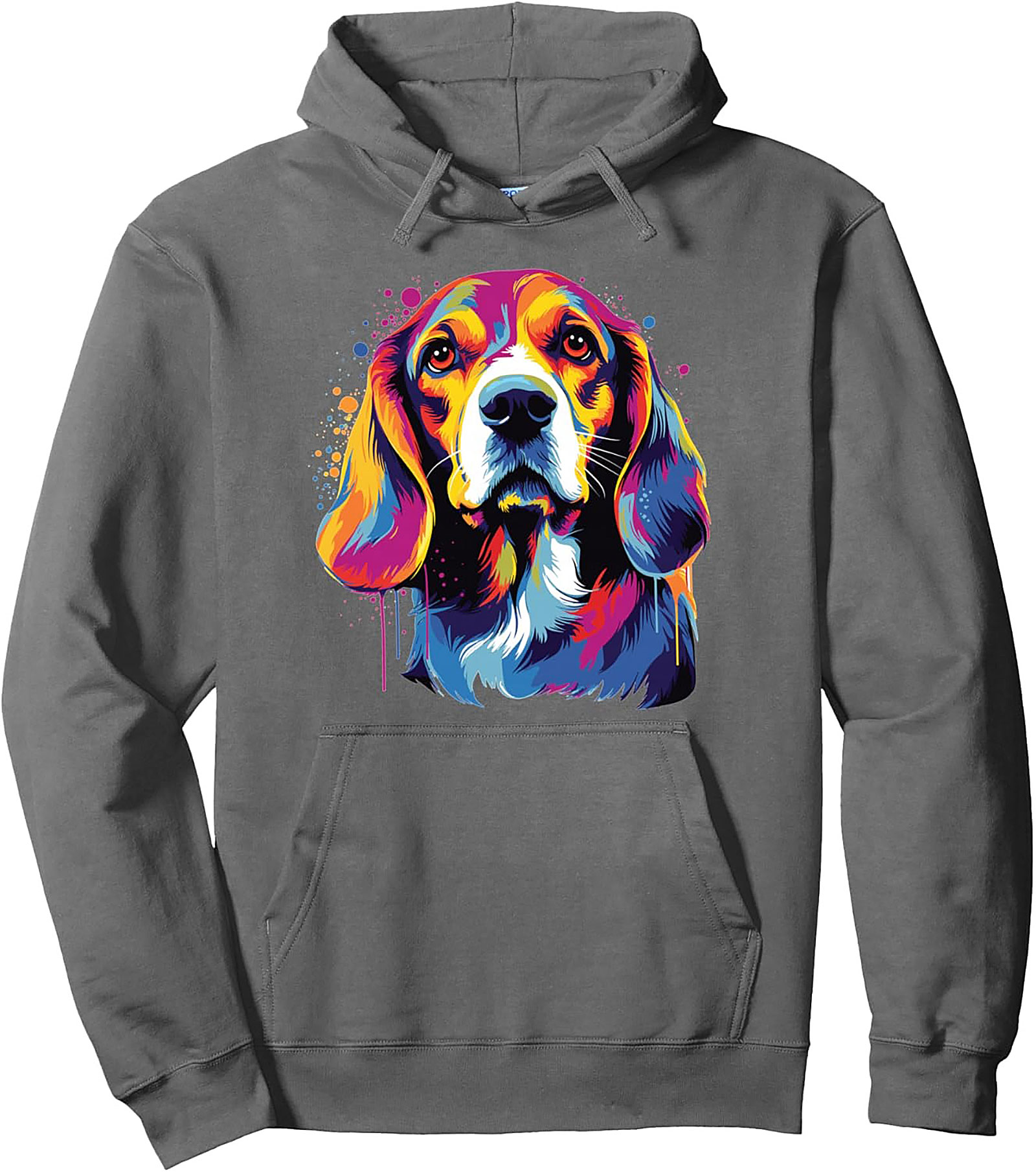 Pop Art Beagle Pullover Hoodie | Vibrant Dog Lover Graphic Hoodie