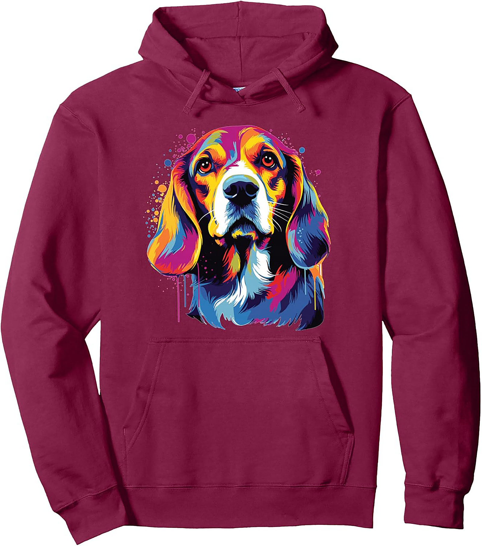 Pop Art Beagle Pullover Hoodie | Vibrant Dog Lover Graphic Hoodie