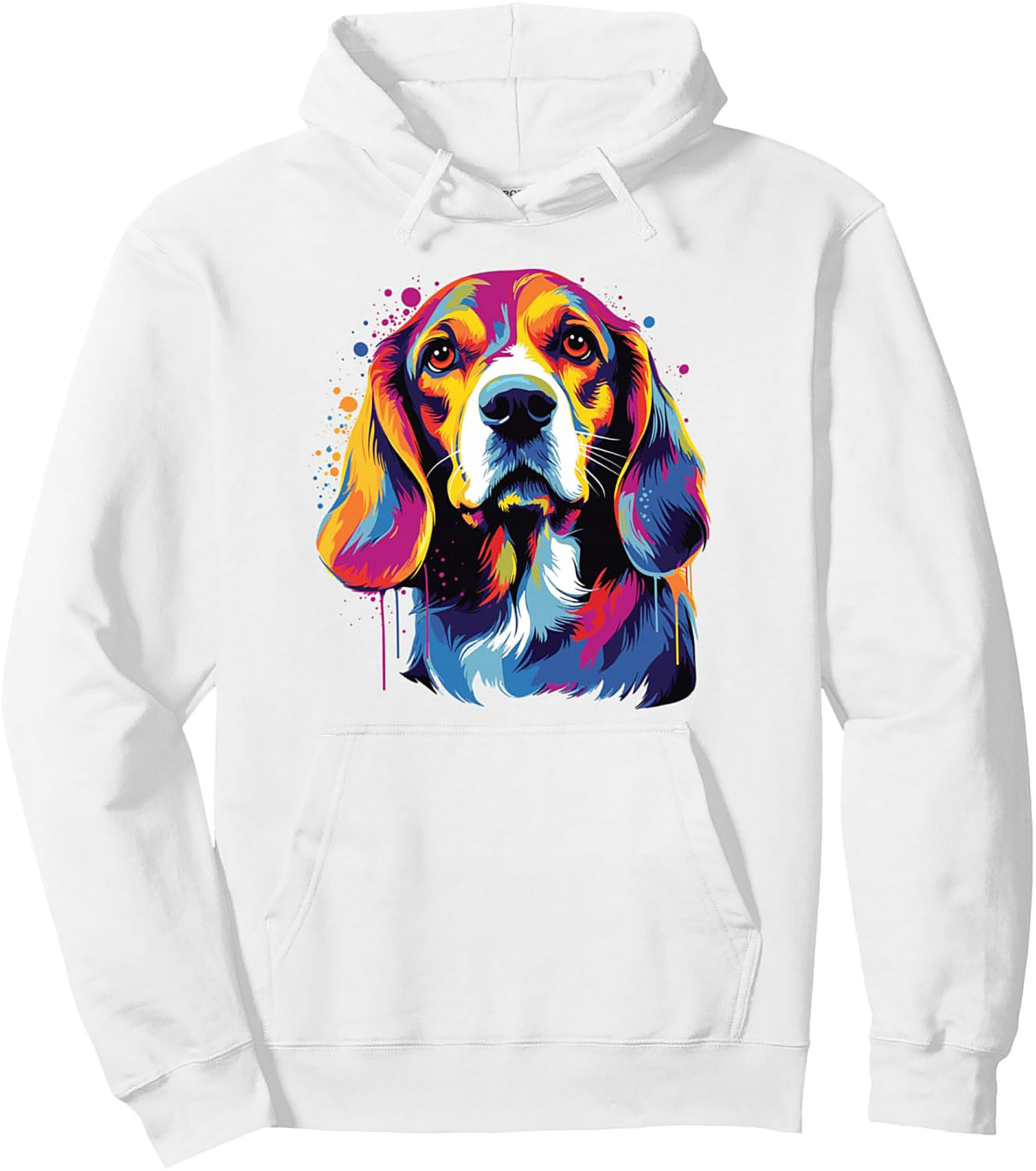 Pop Art Beagle Pullover Hoodie | Vibrant Dog Lover Graphic Hoodie