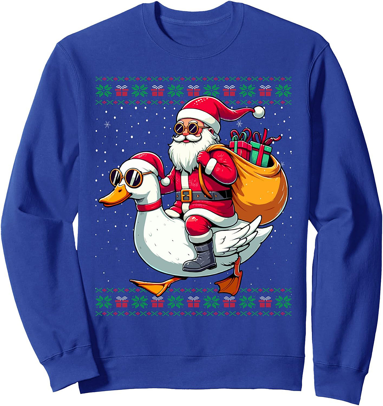 Santa Riding Duck Funny Christmas Sweatshirt Unisex Gift
