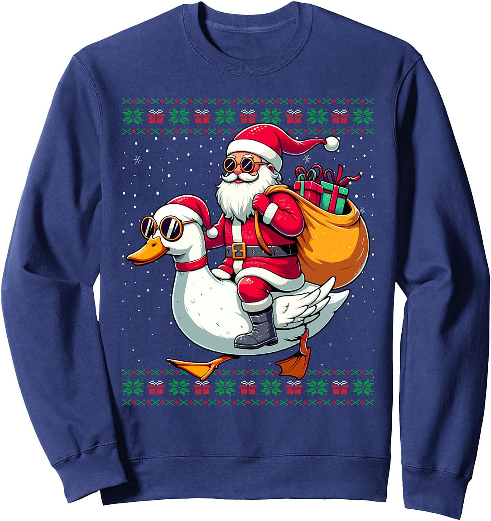 Santa Riding Duck Funny Christmas Sweatshirt Unisex Gift