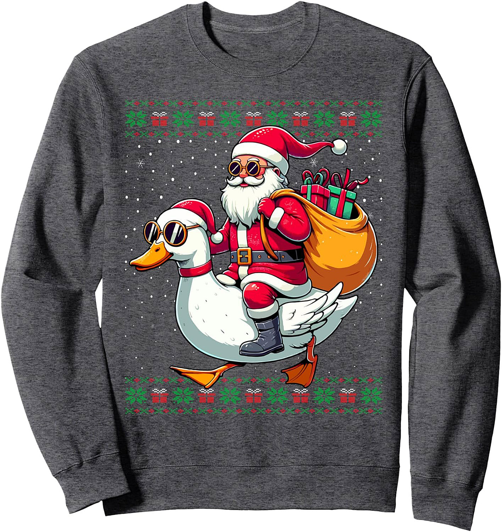 Santa Riding Duck Funny Christmas Sweatshirt Unisex Gift