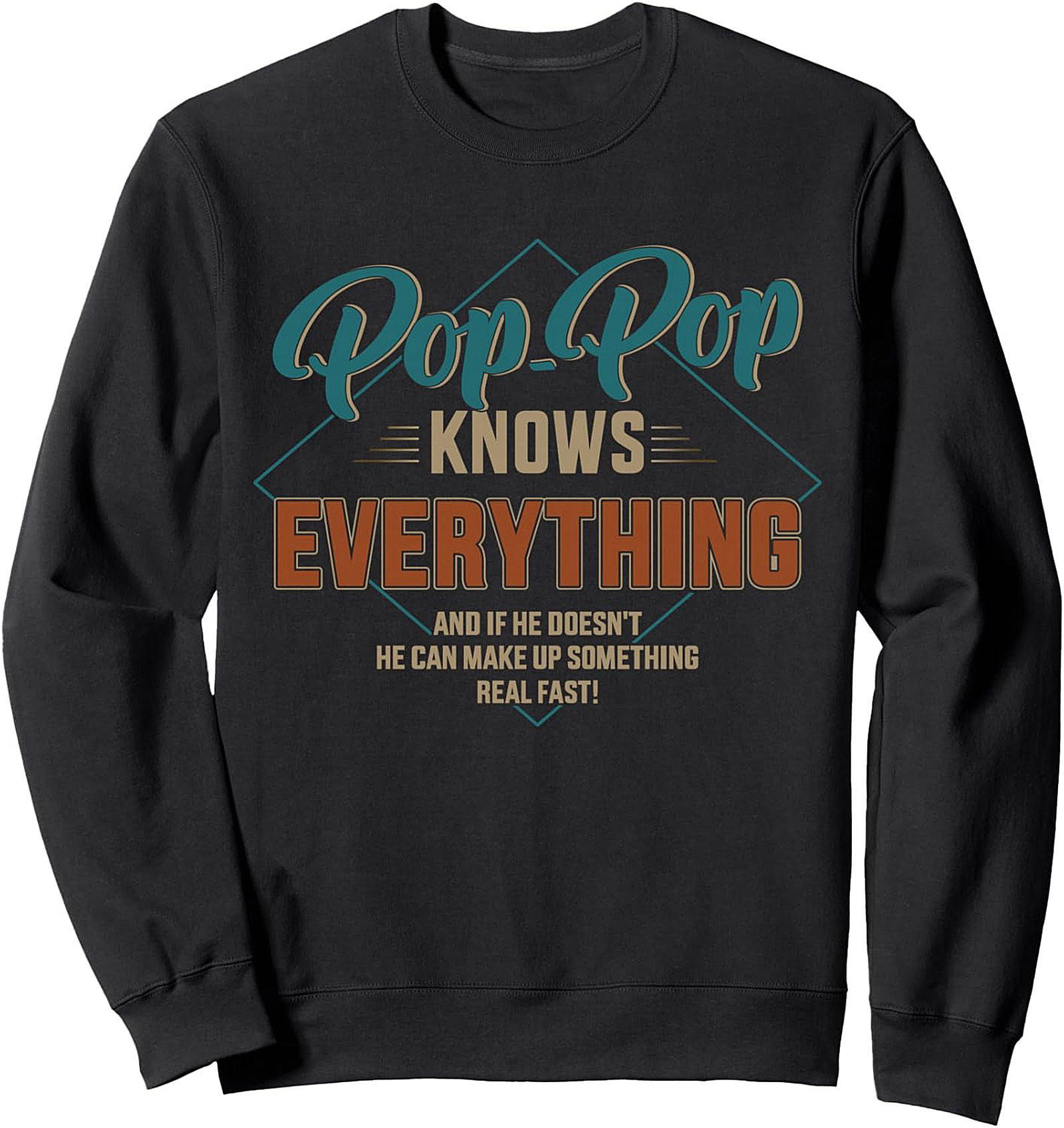 Funny Pop-Pop Knows Everything Crewneck Sweatshirt Gift
