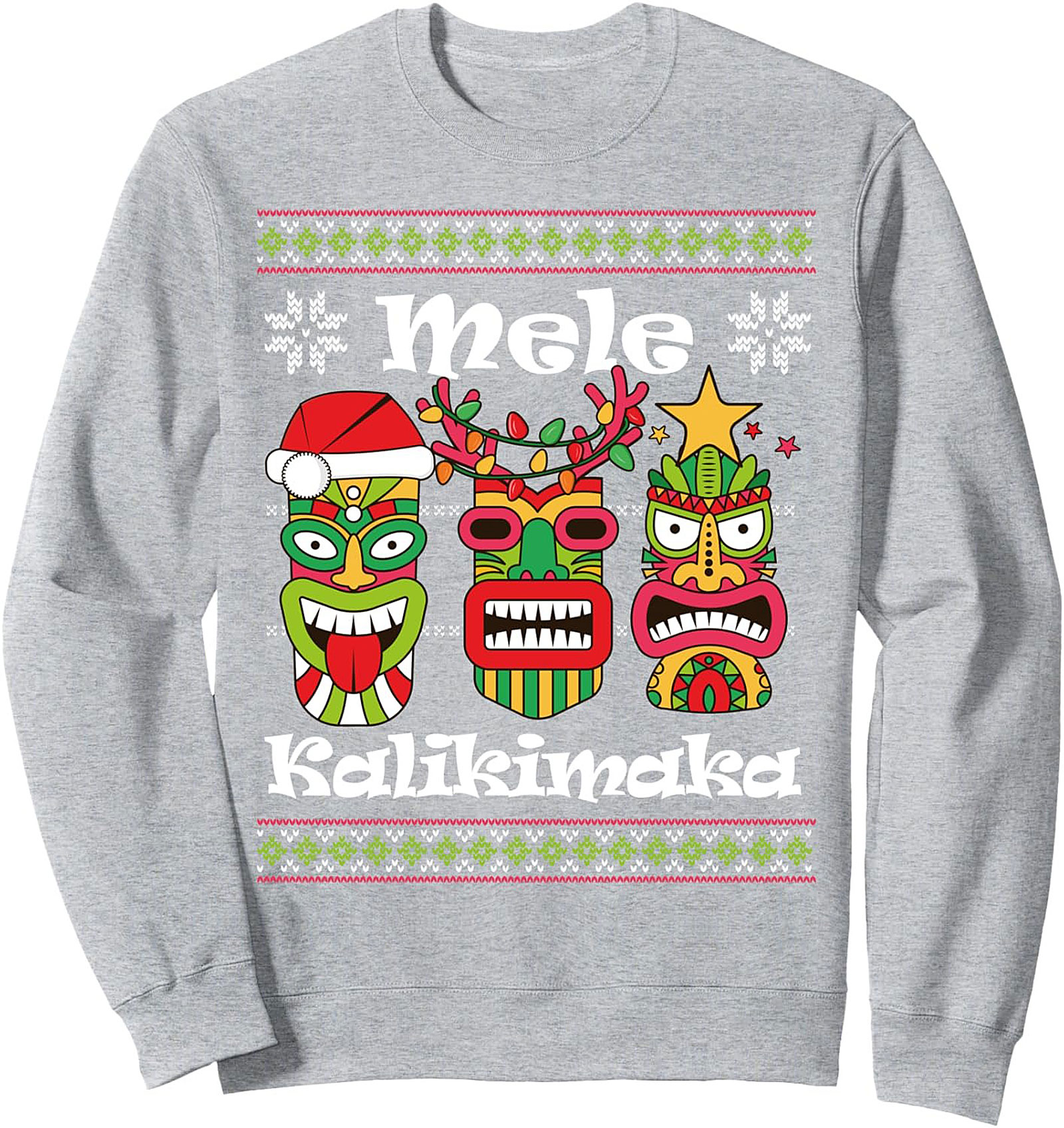 Mele Kalikimaka Tiki Christmas Crewneck Sweatshirt