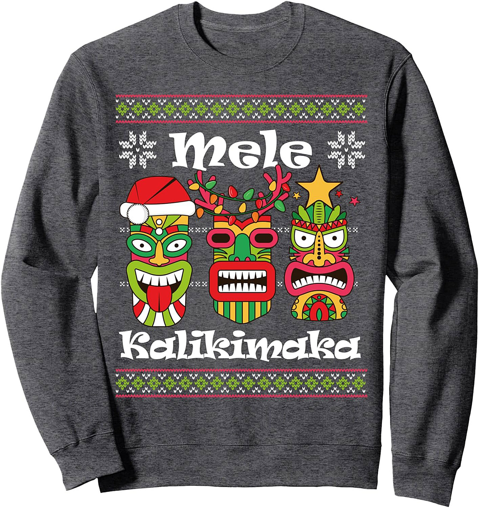 Mele Kalikimaka Tiki Christmas Crewneck Sweatshirt