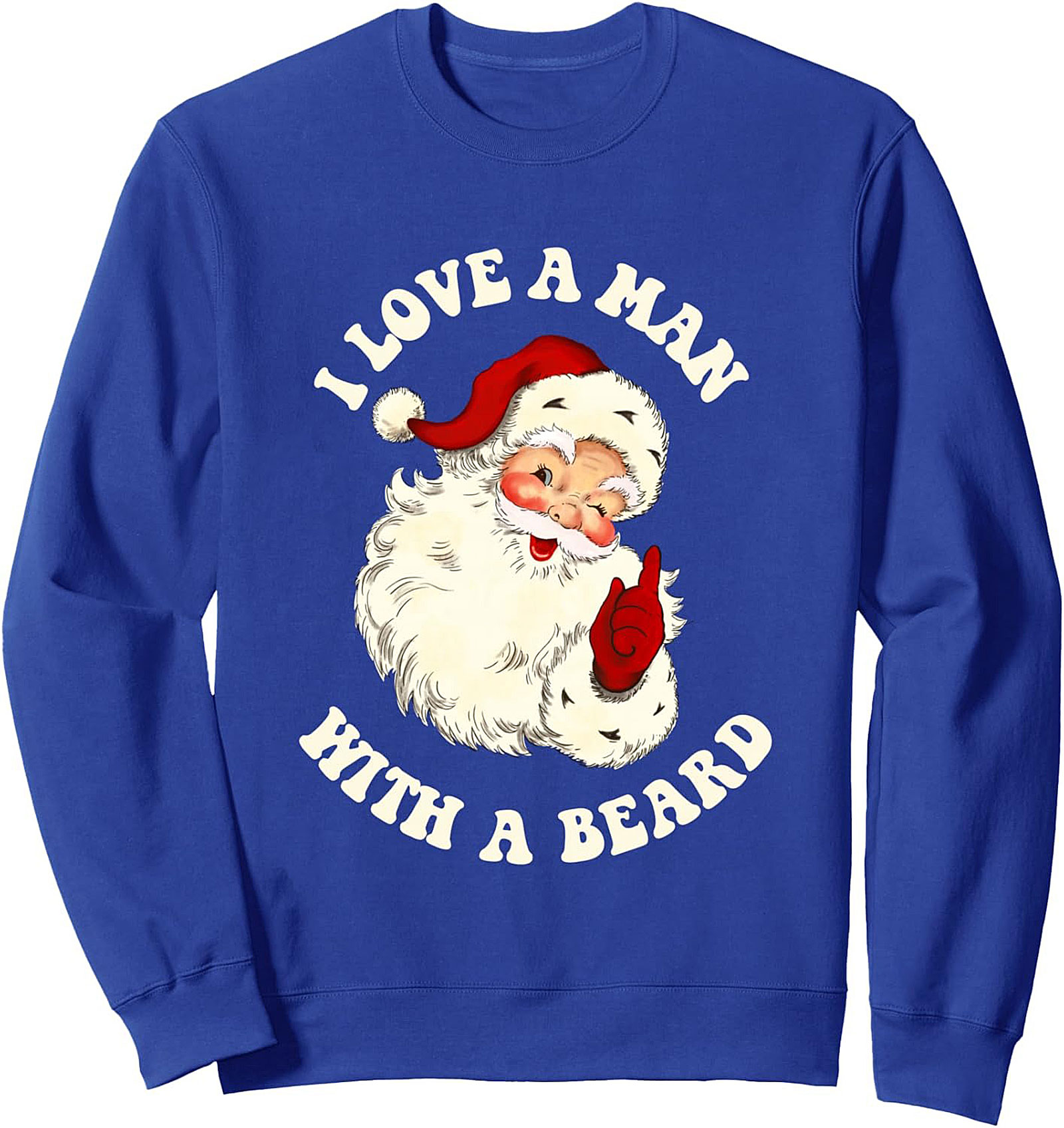 Funny Santa Crewneck Sweatshirt Beard Lover Gift