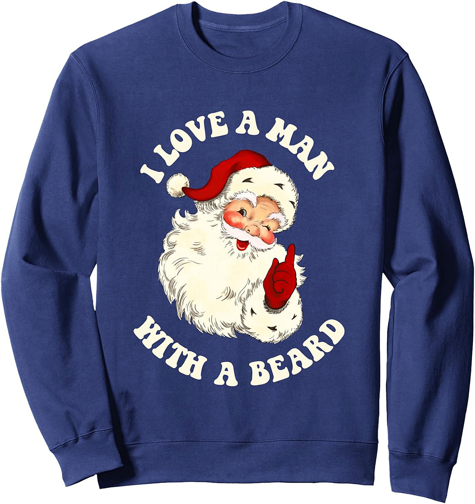 Funny Santa Crewneck Sweatshirt Beard Lover Gift
