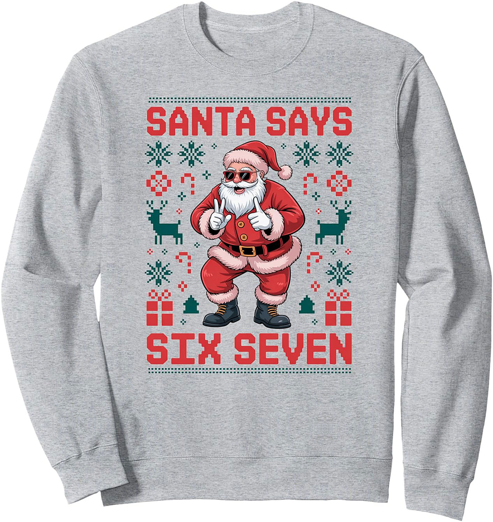 Funny Santa Crewneck Sweatshirt Ugly Christmas Sweater
