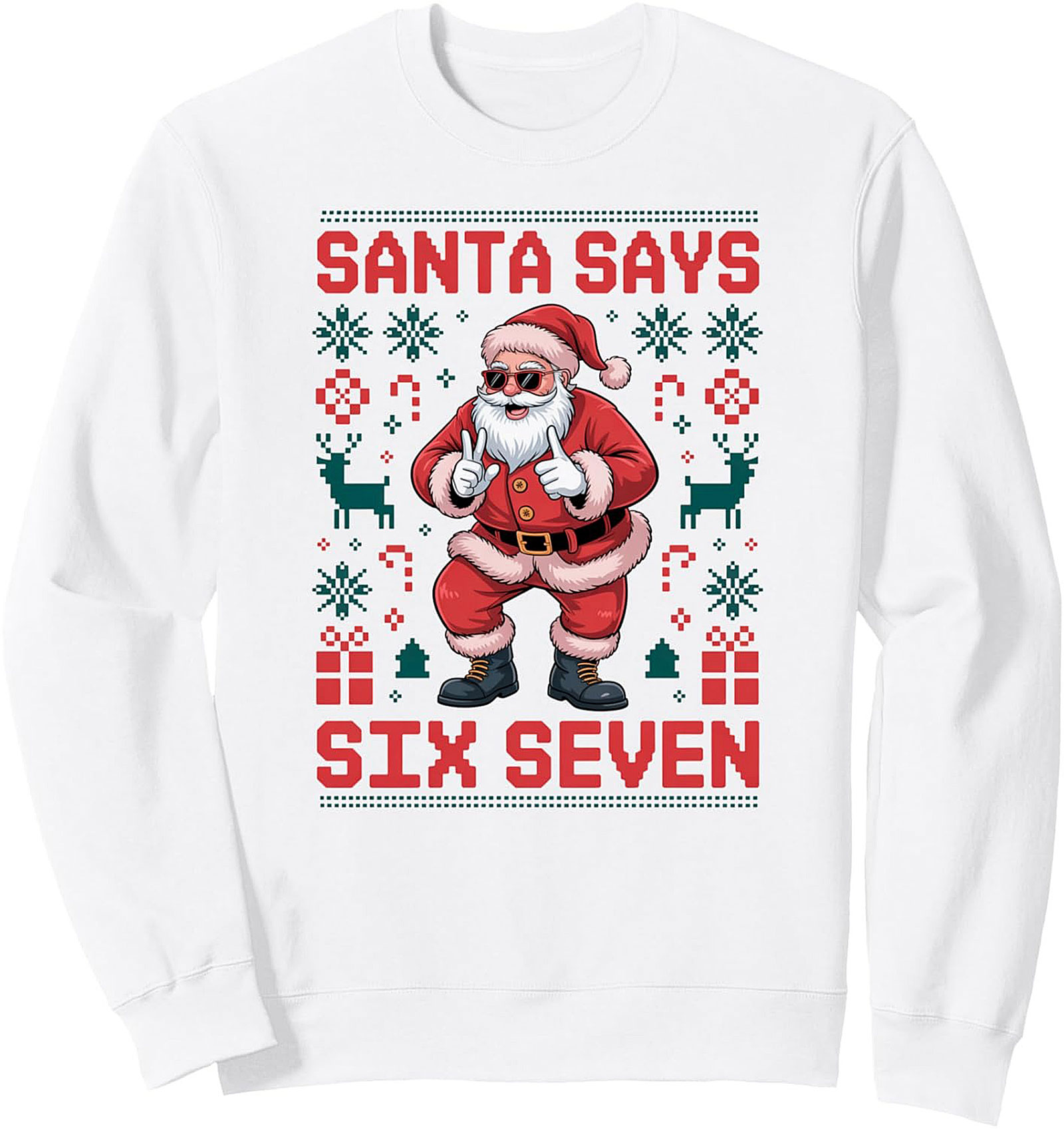Funny Santa Crewneck Sweatshirt Ugly Christmas Sweater