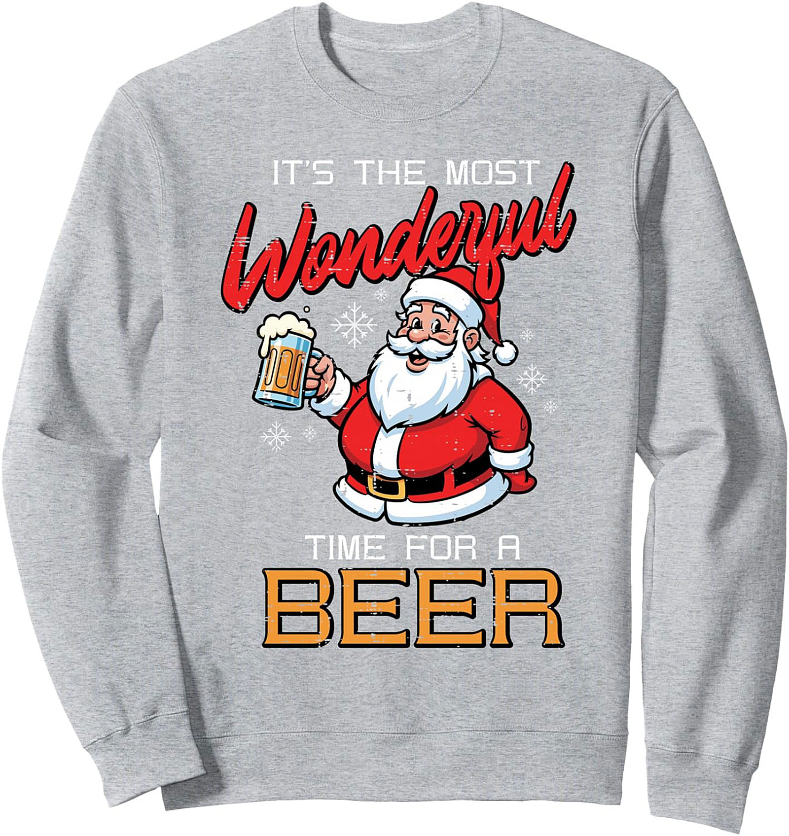 Funny Christmas Beer Sweatshirt Santa Crewneck Pullover