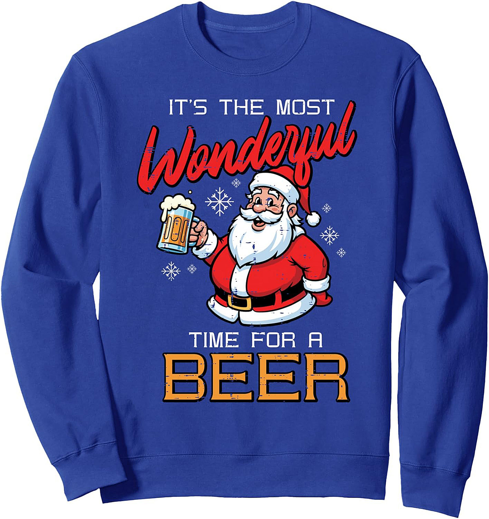 Funny Christmas Beer Sweatshirt Santa Crewneck Pullover
