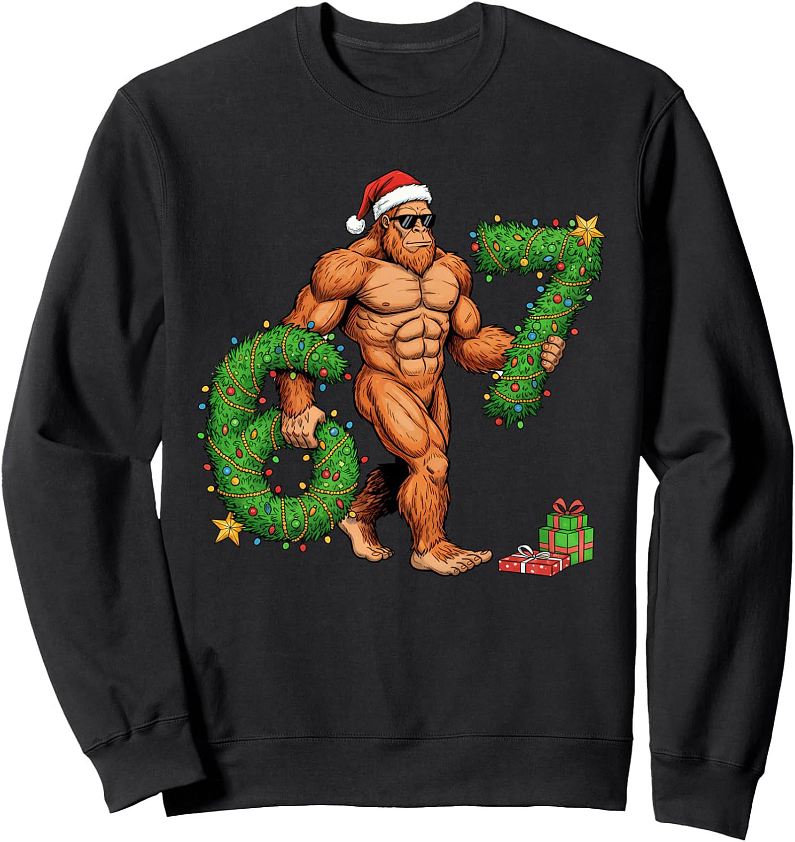 Bigfoot Christmas Crewneck Sweatshirt Funny Holiday Gift