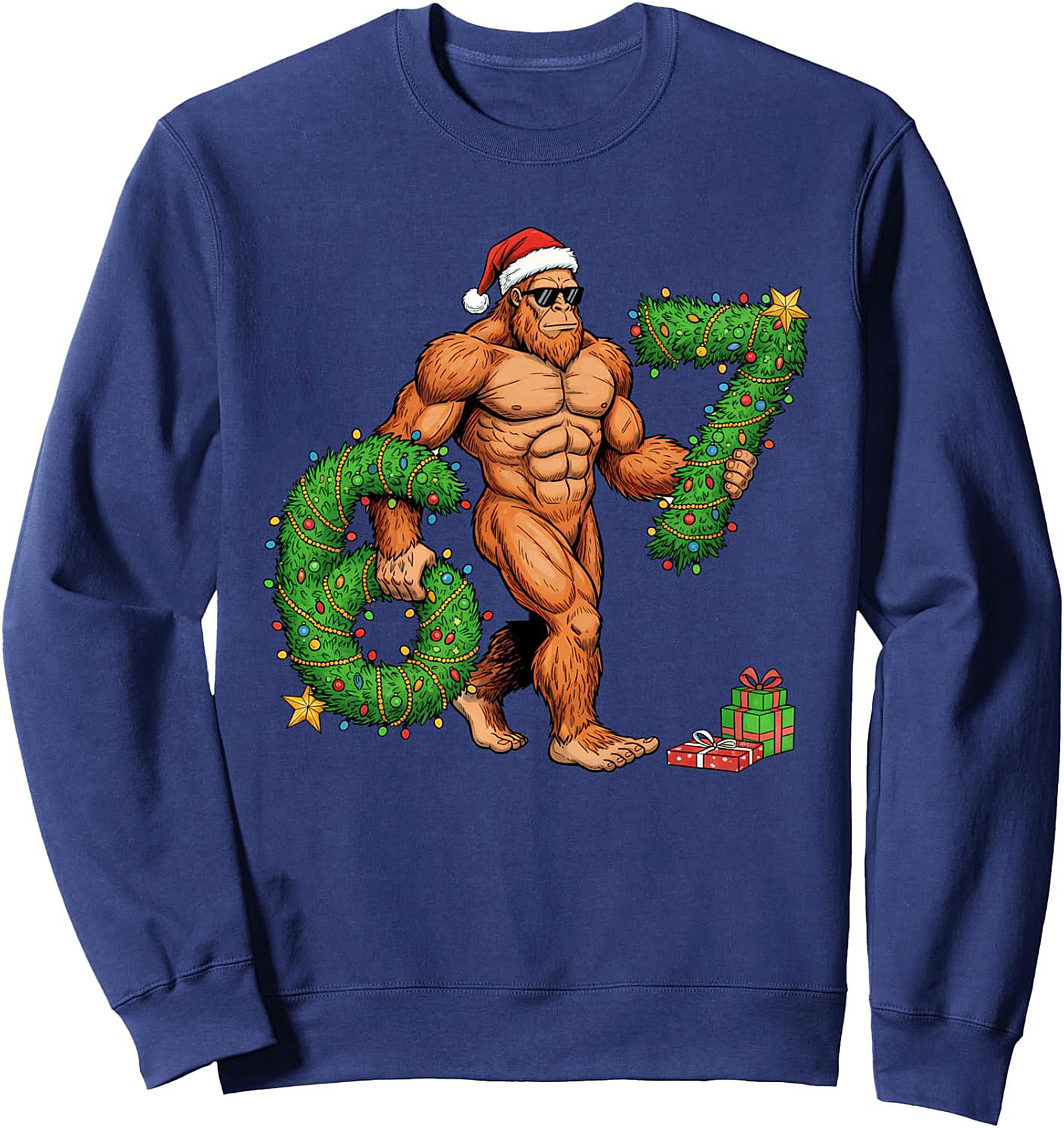 Bigfoot Christmas Crewneck Sweatshirt Funny Holiday Gift