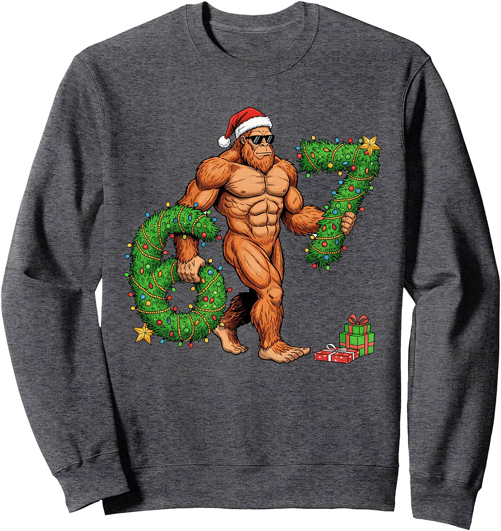 Bigfoot Christmas Crewneck Sweatshirt Funny Holiday Gift