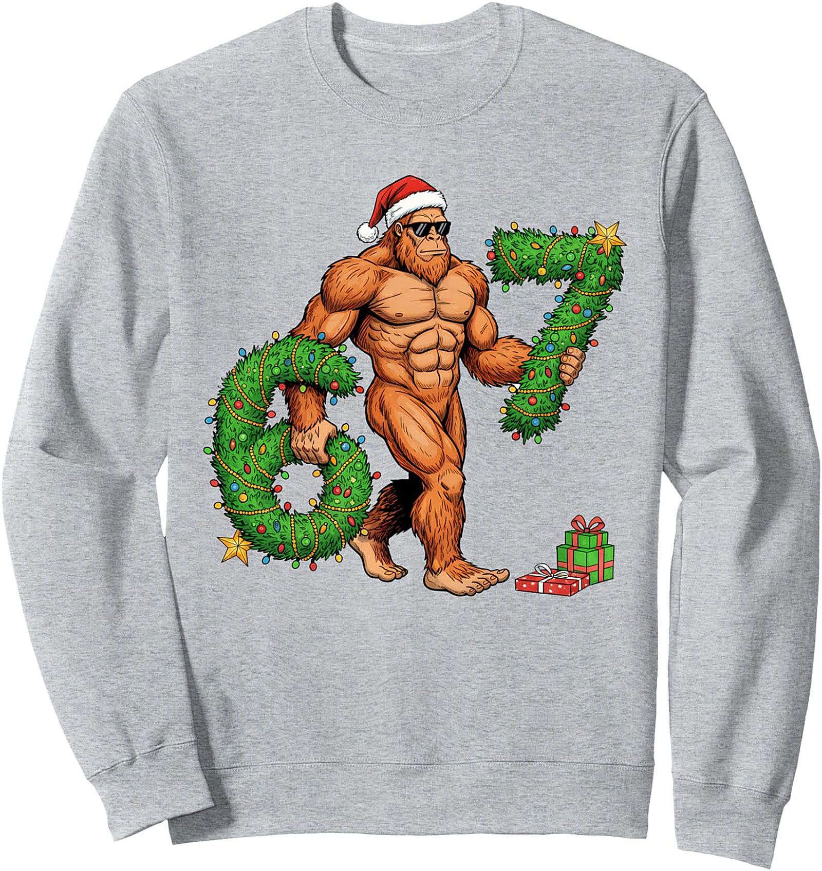 Bigfoot Christmas Crewneck Sweatshirt Funny Holiday Gift