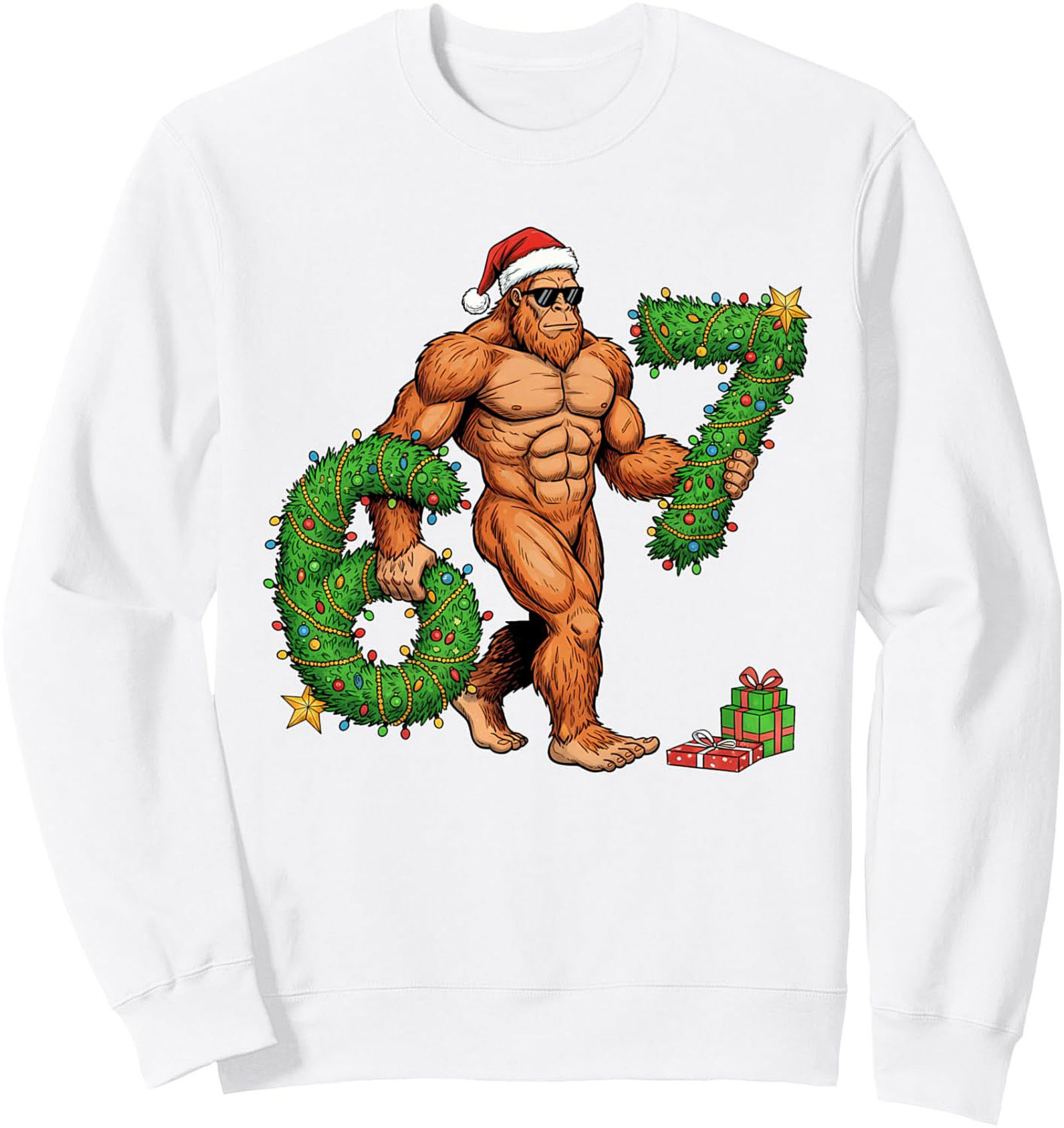 Bigfoot Christmas Crewneck Sweatshirt Funny Holiday Gift