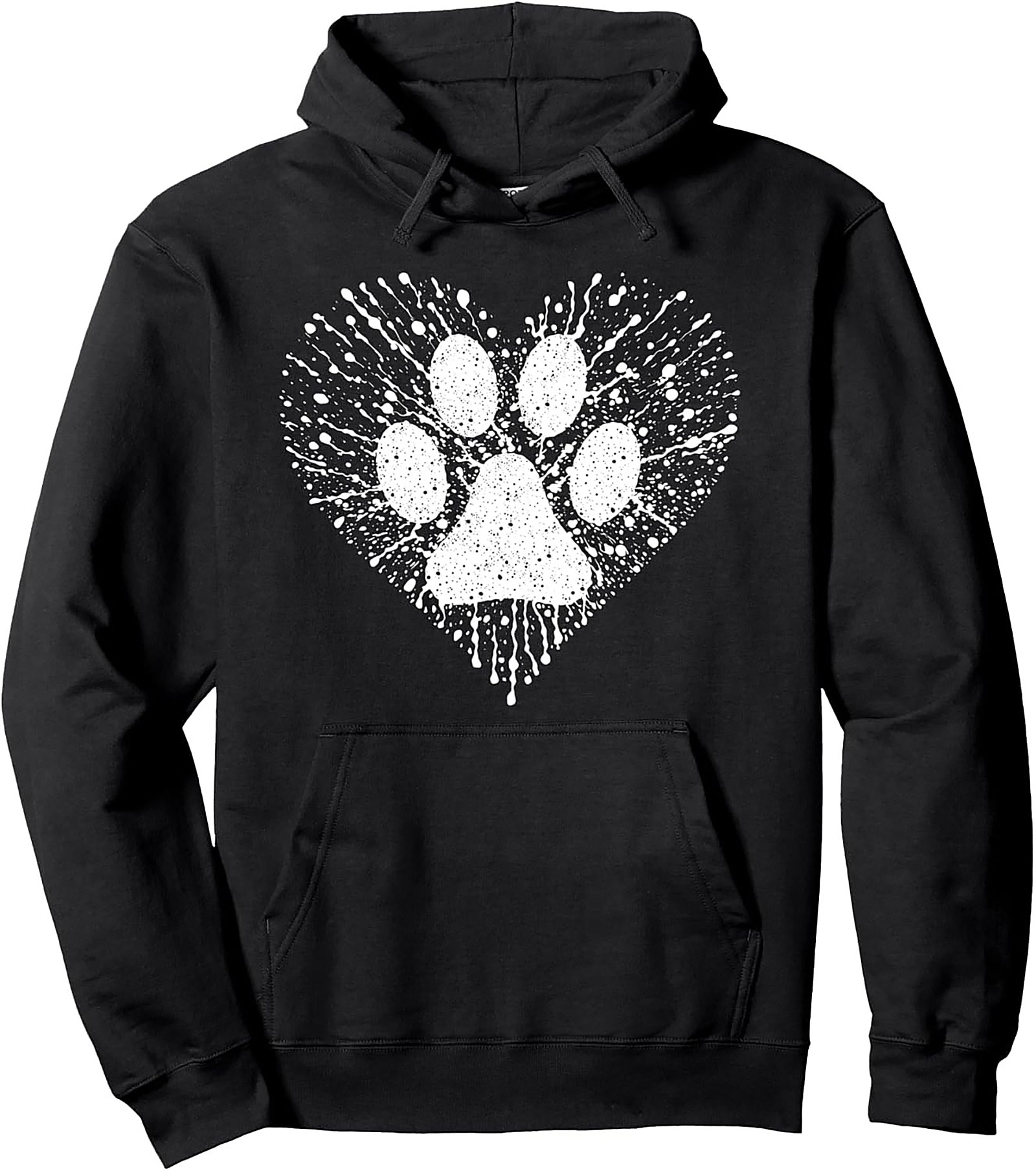 Paw Print Heart Splatter Graphic Hoodie | The Ultimate Dog Lover Pullover