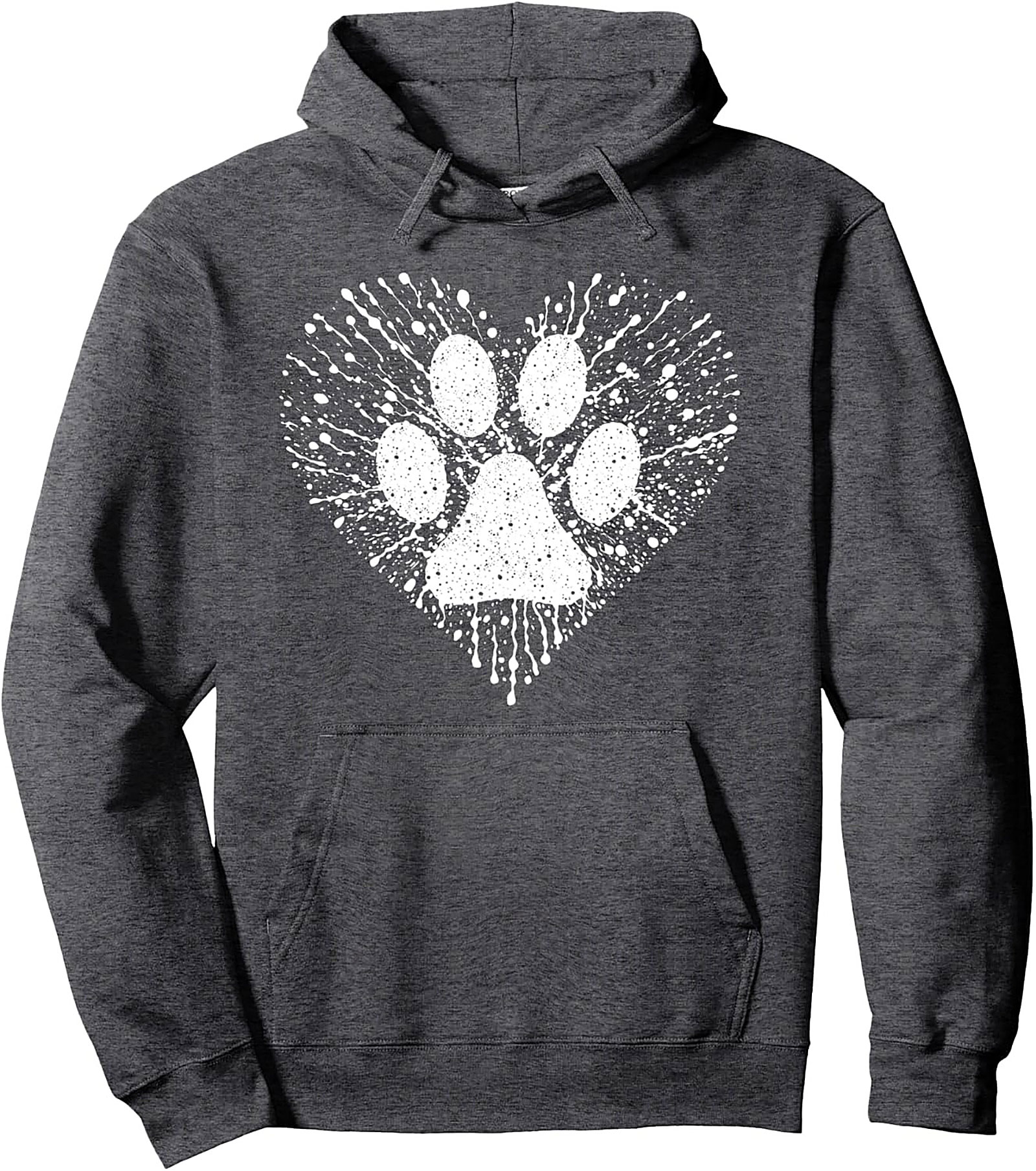 Paw Print Heart Splatter Graphic Hoodie | The Ultimate Dog Lover Pullover