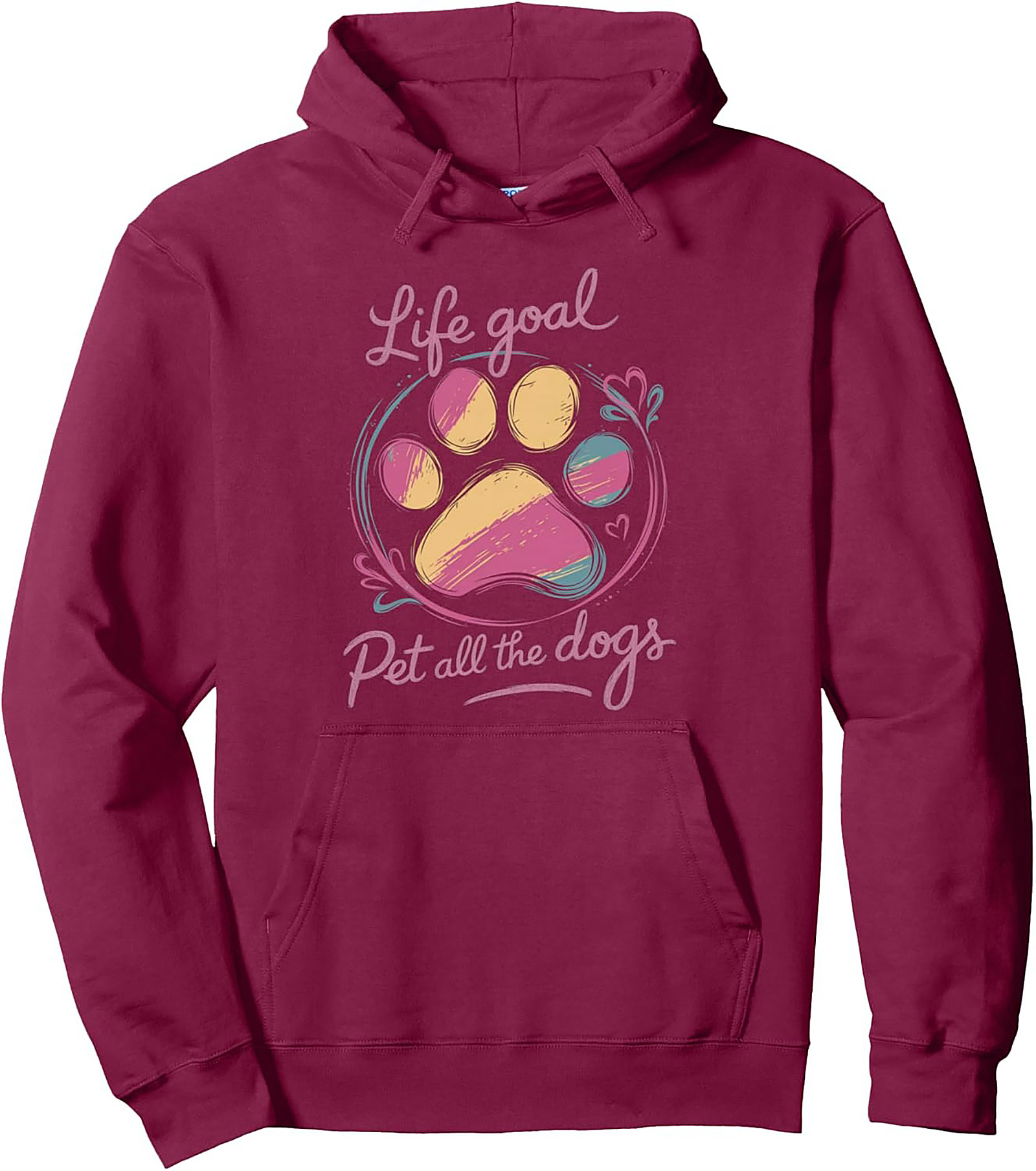Life Goal Pet All the Dogs Dog Lover Graphic Hoodie