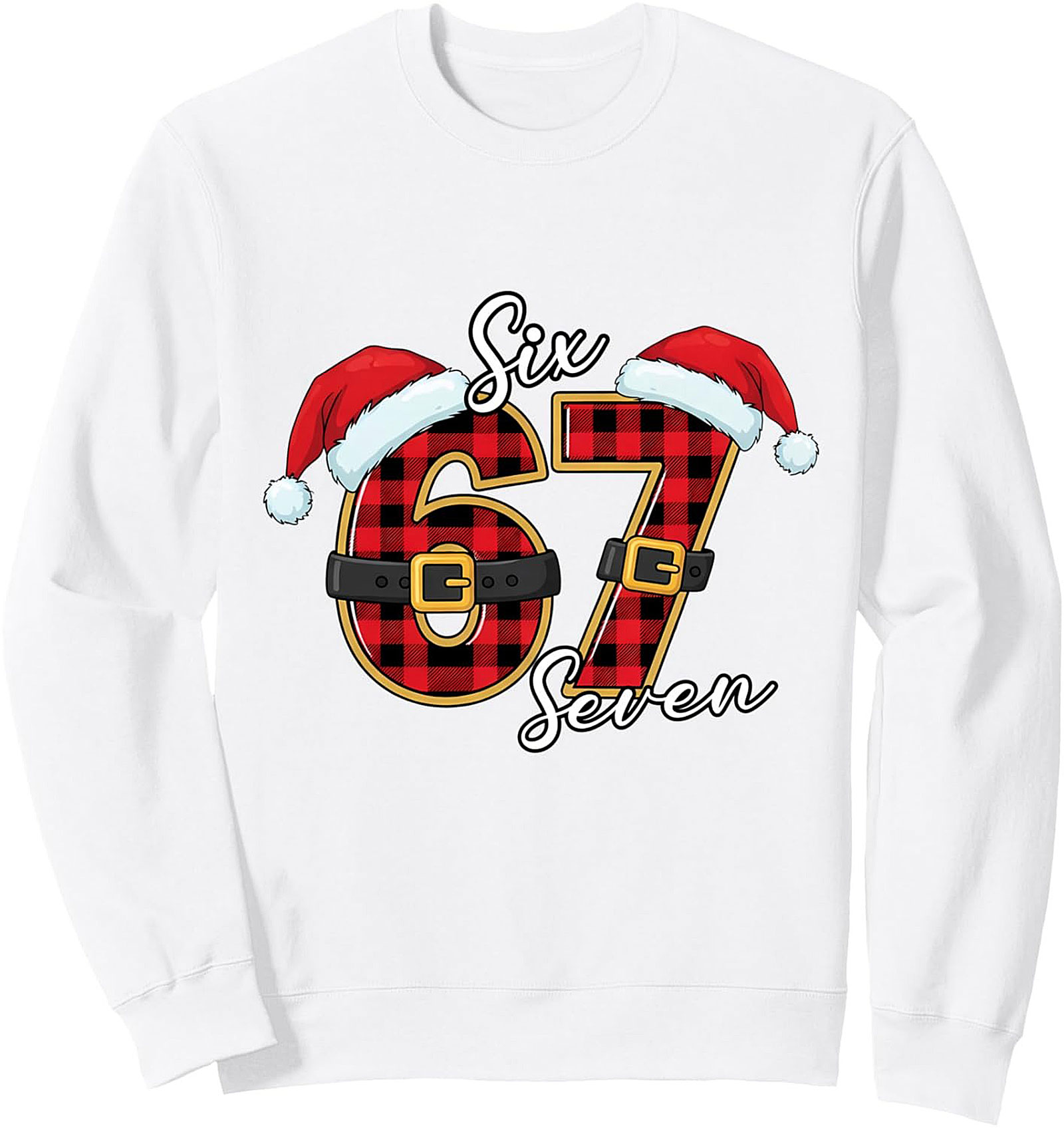 67th Birthday Christmas Crewneck Sweatshirt Plaid Gift