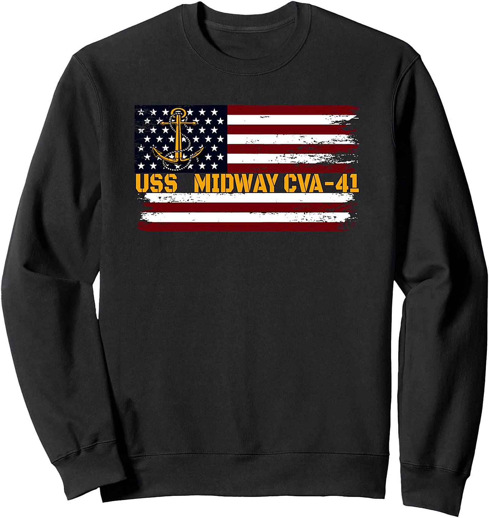 USS Midway CVA-41 Graphic Sweatshirt Naval Tribute