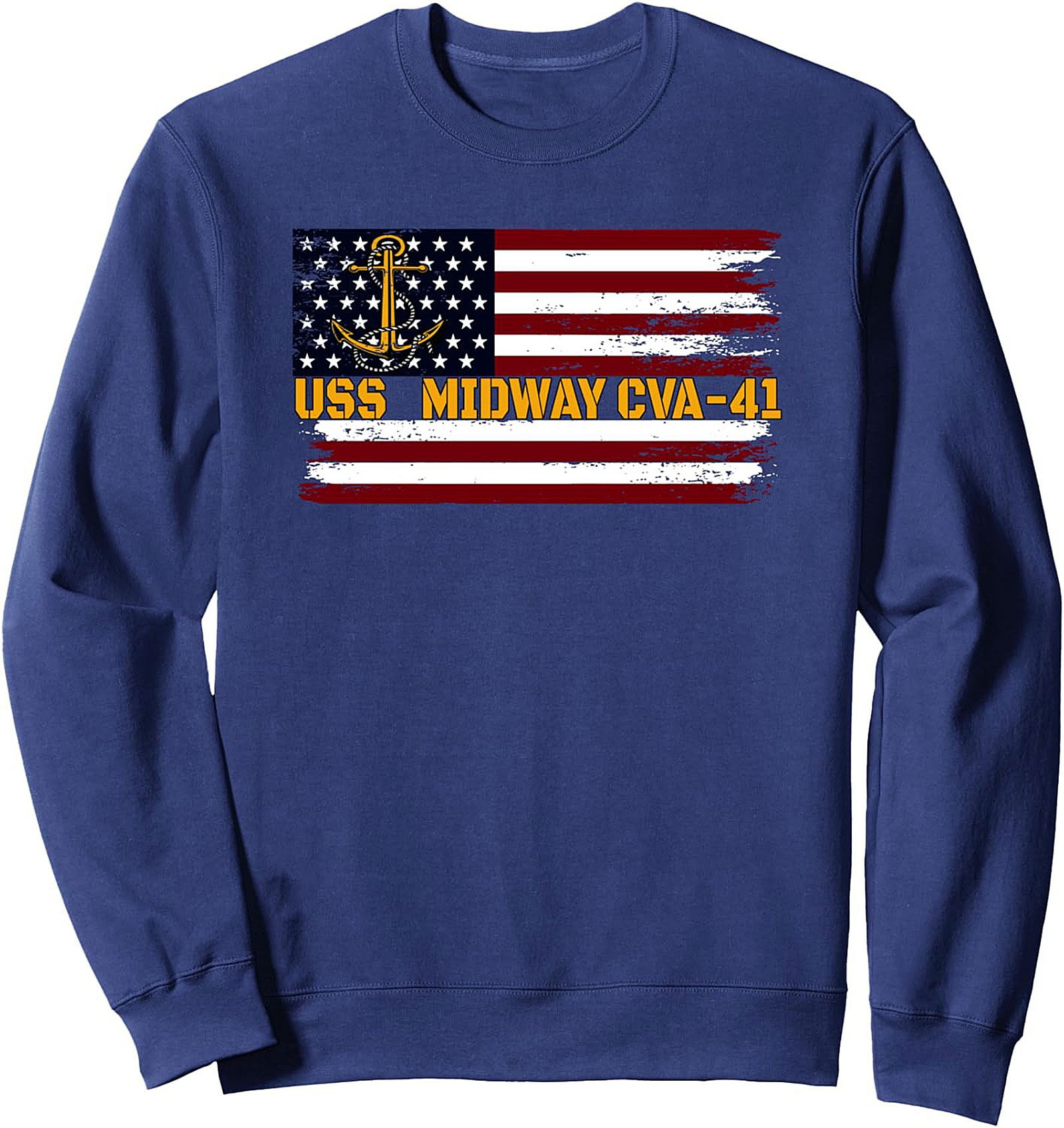 USS Midway CVA-41 Graphic Sweatshirt Naval Tribute