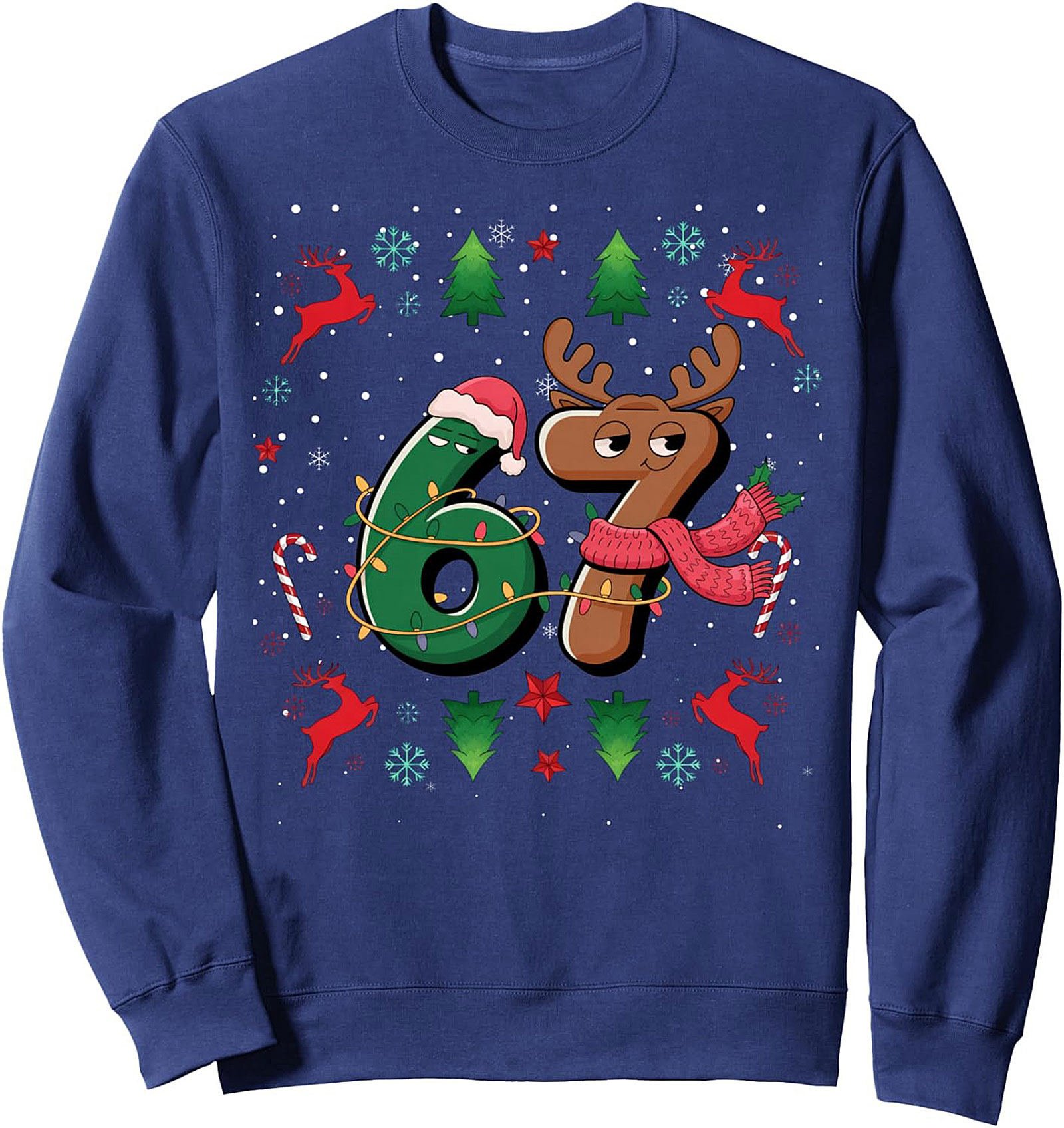 Funny Christmas 67 Crewneck Sweatshirt Holiday Gift