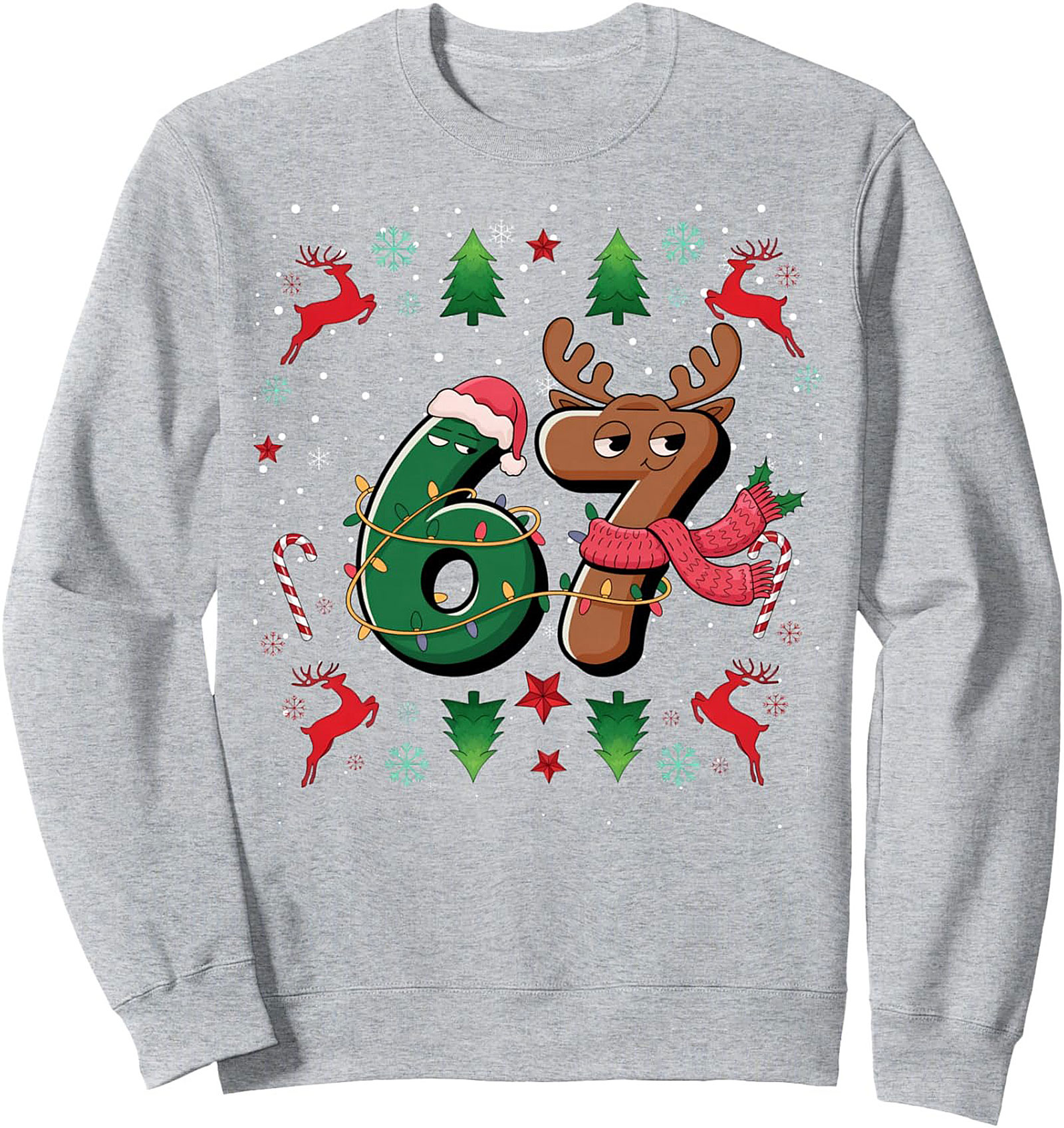 Funny Christmas 67 Crewneck Sweatshirt Holiday Gift