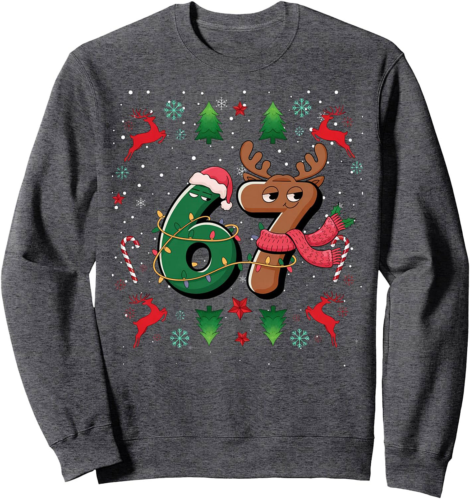 Funny Christmas 67 Crewneck Sweatshirt Holiday Gift