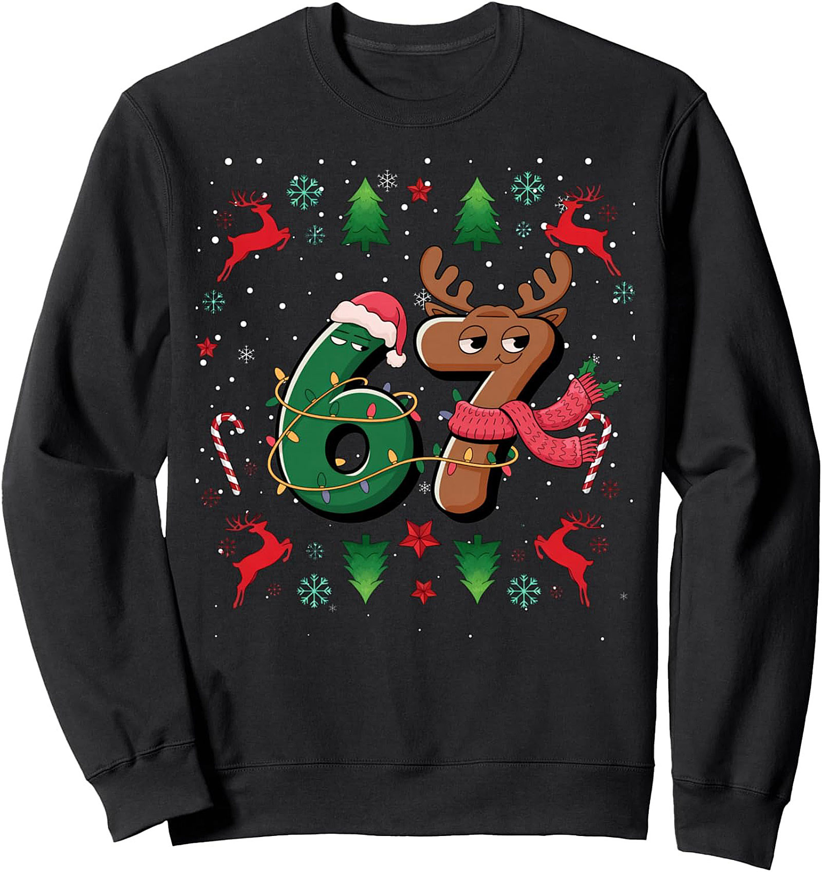 Funny Christmas 67 Crewneck Sweatshirt Holiday Gift