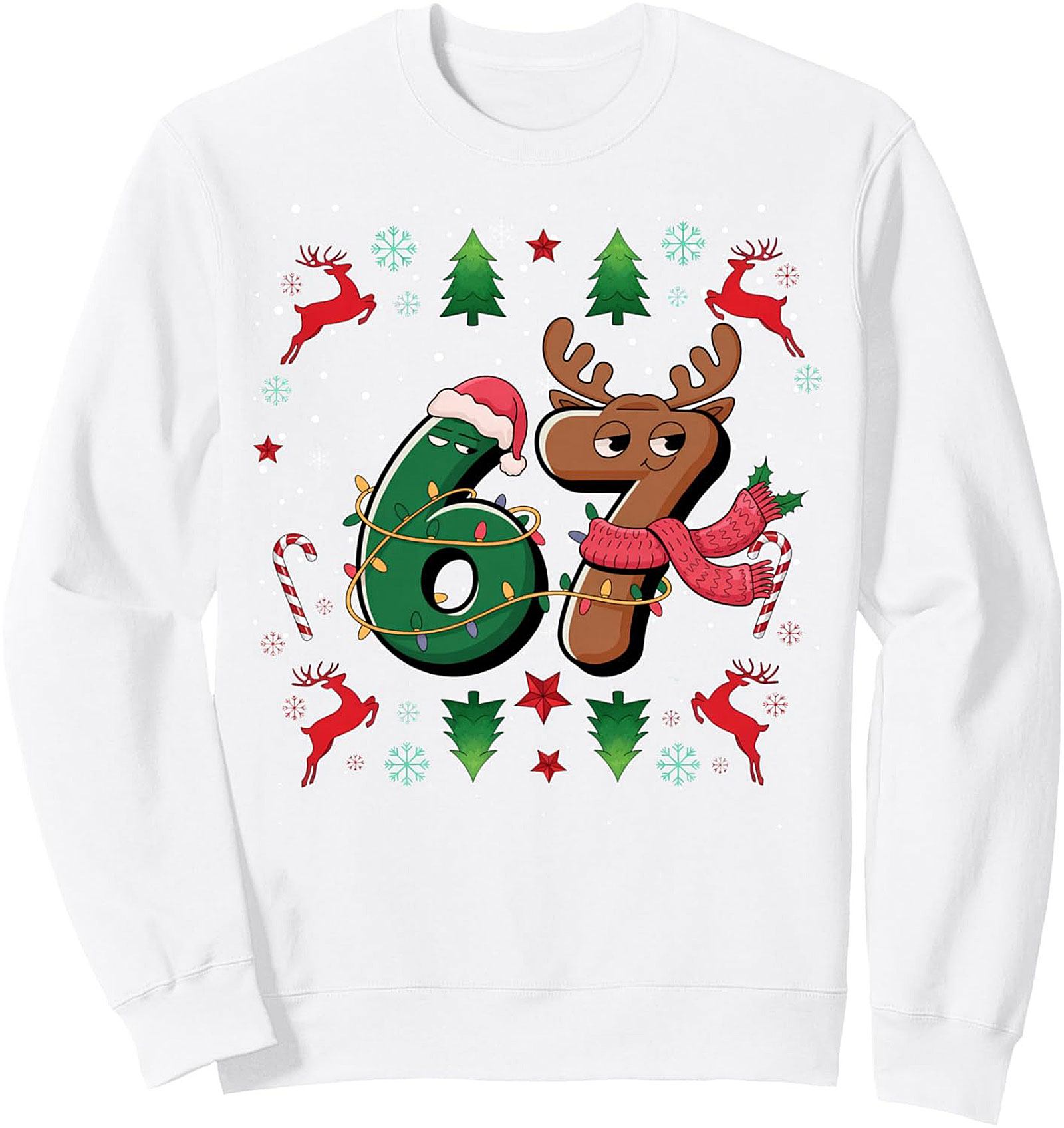 Funny Christmas 67 Crewneck Sweatshirt Holiday Gift