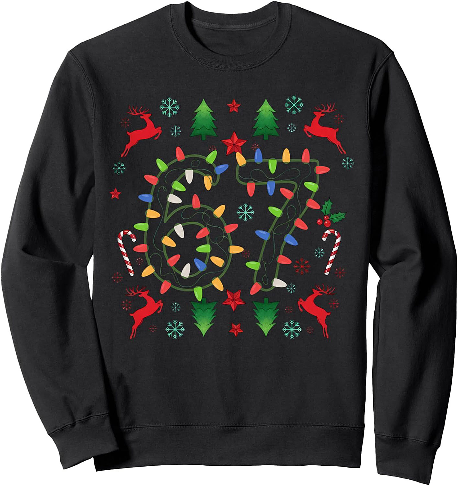 Vintage 1967 Christmas Sweatshirt Retro Light Up Crewneck