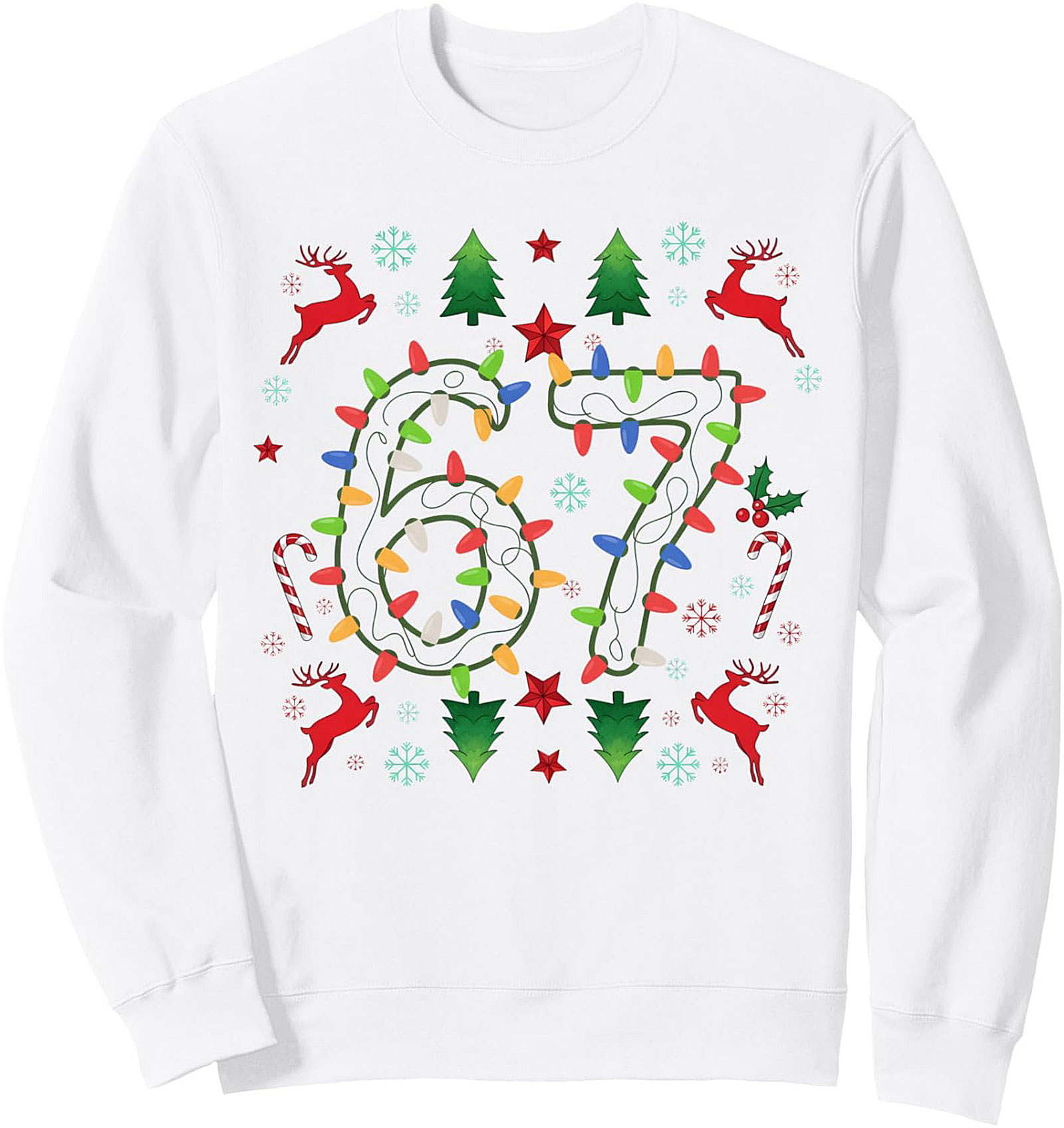 Vintage 1967 Christmas Sweatshirt Retro Light Up Crewneck