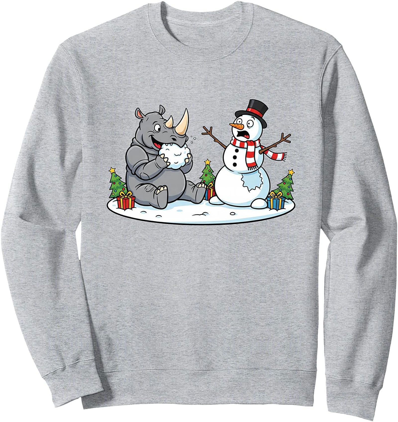 Funny Rhino Christmas Sweatshirt Crewneck Gift