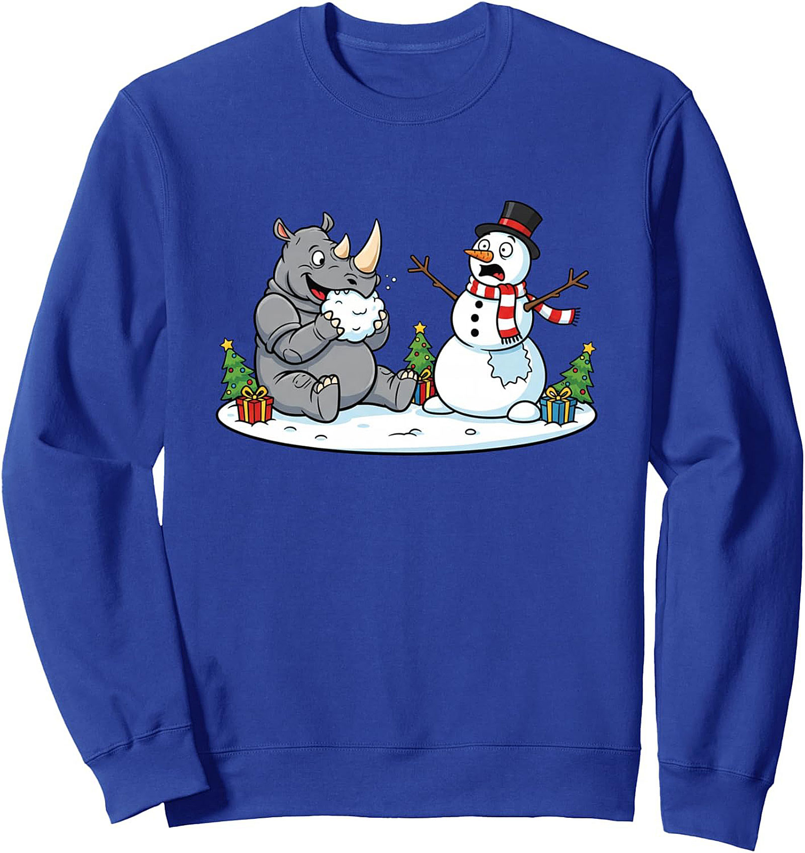 Funny Rhino Christmas Sweatshirt Crewneck Gift