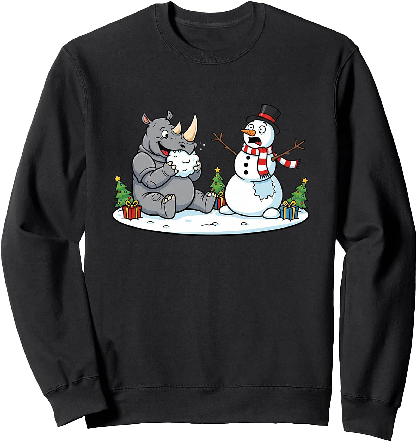 Funny Rhino Christmas Sweatshirt Crewneck Gift