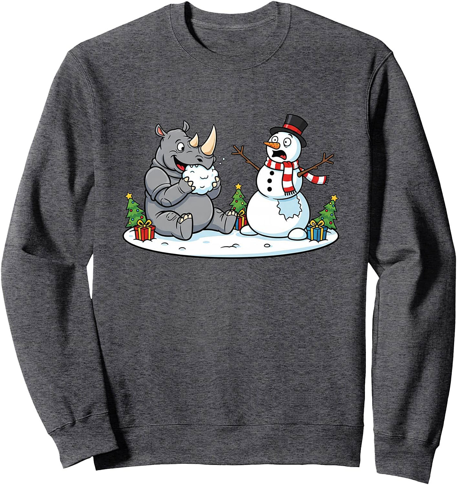 Funny Rhino Christmas Sweatshirt Crewneck Gift
