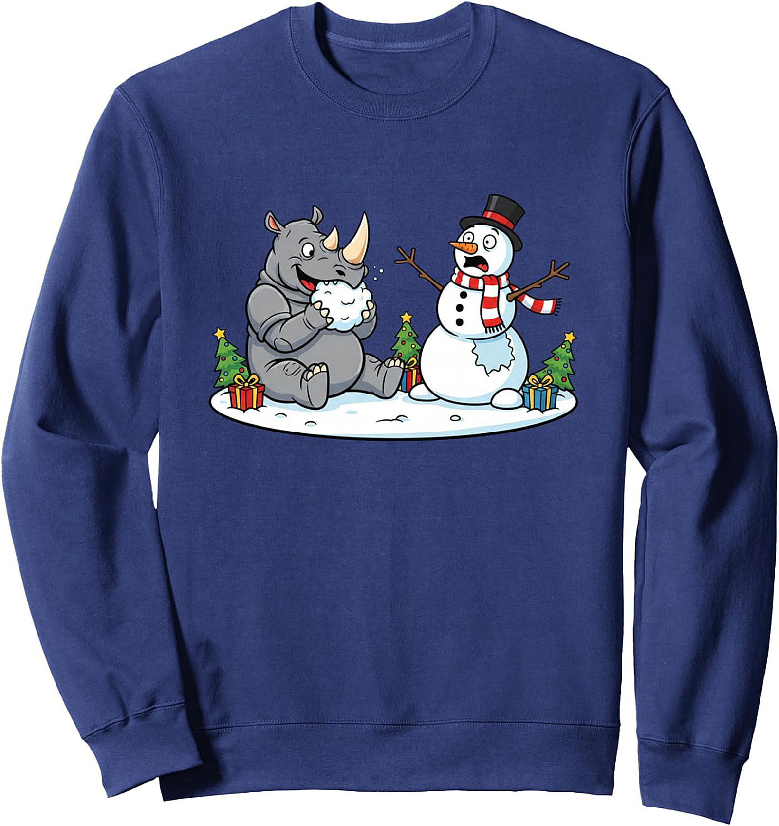 Funny Rhino Christmas Sweatshirt Crewneck Gift