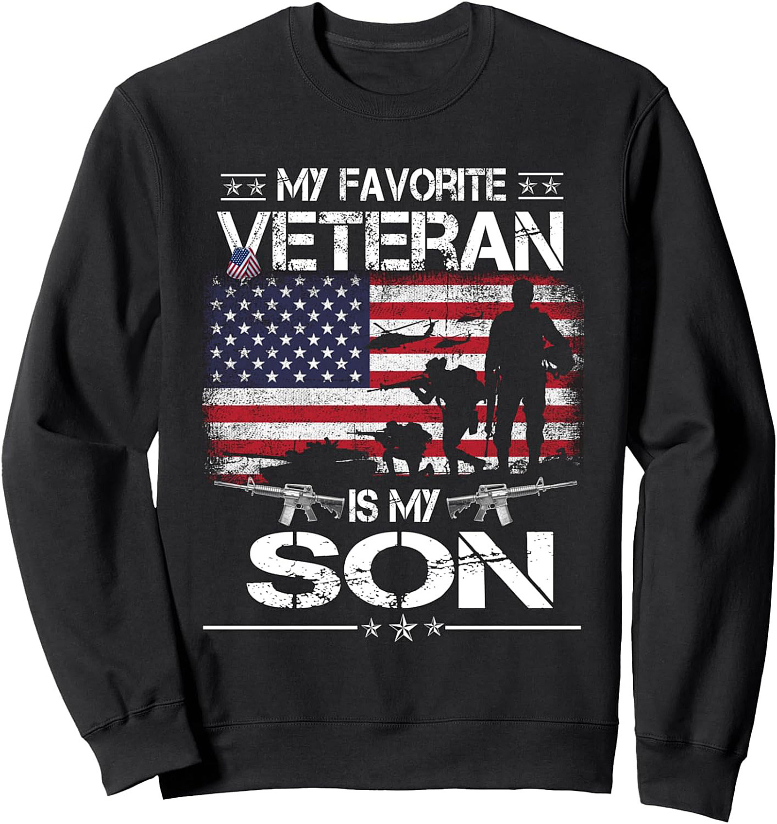 Veteran Son Graphic Sweatshirt Proud Military Parent Gift