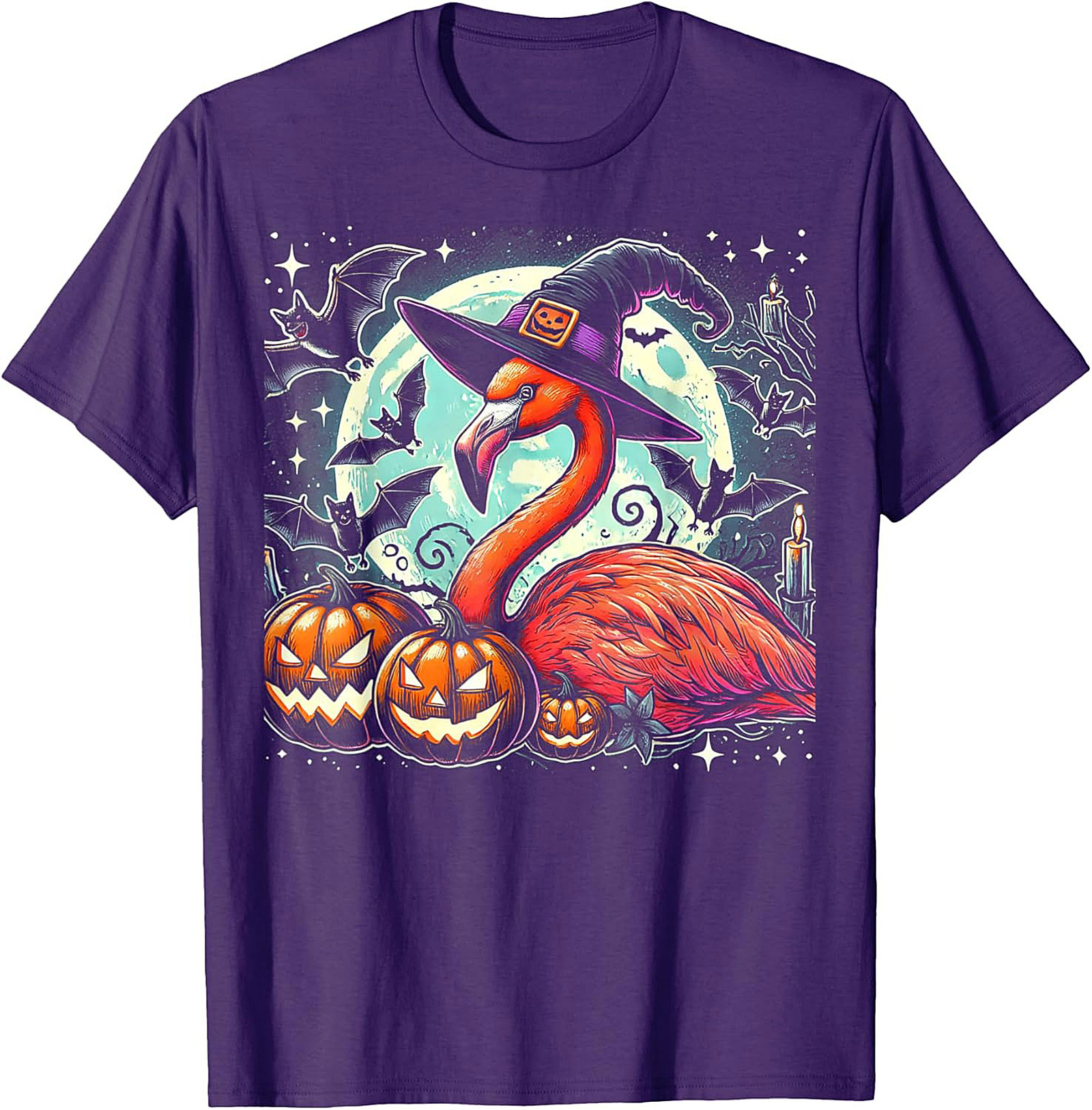 Funny Witch Flamingo Halloween T-shirt | Spooky Tee Gift