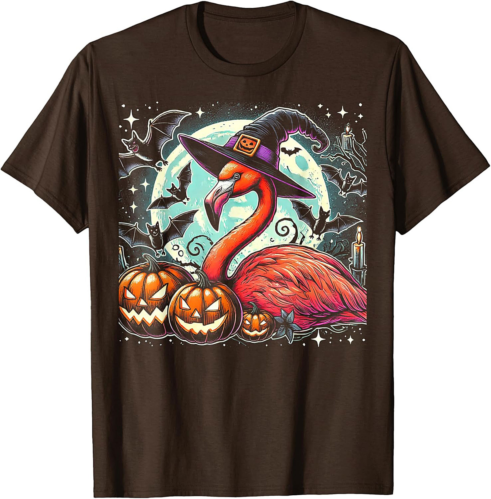 Funny Witch Flamingo Halloween T-shirt | Spooky Tee Gift