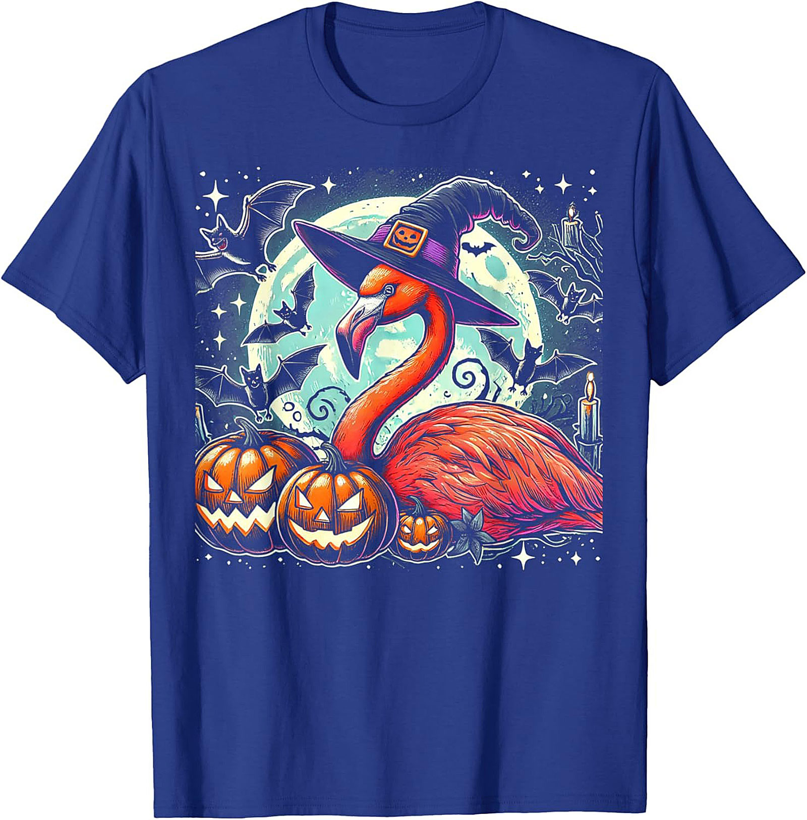 Funny Witch Flamingo Halloween T-shirt | Spooky Tee Gift