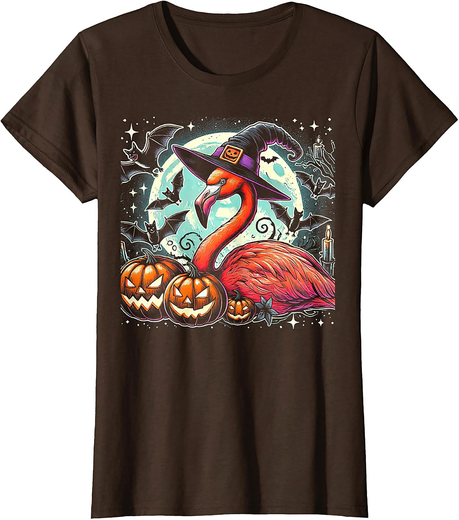 Funny Witch Flamingo Halloween T-shirt | Spooky Tee Gift