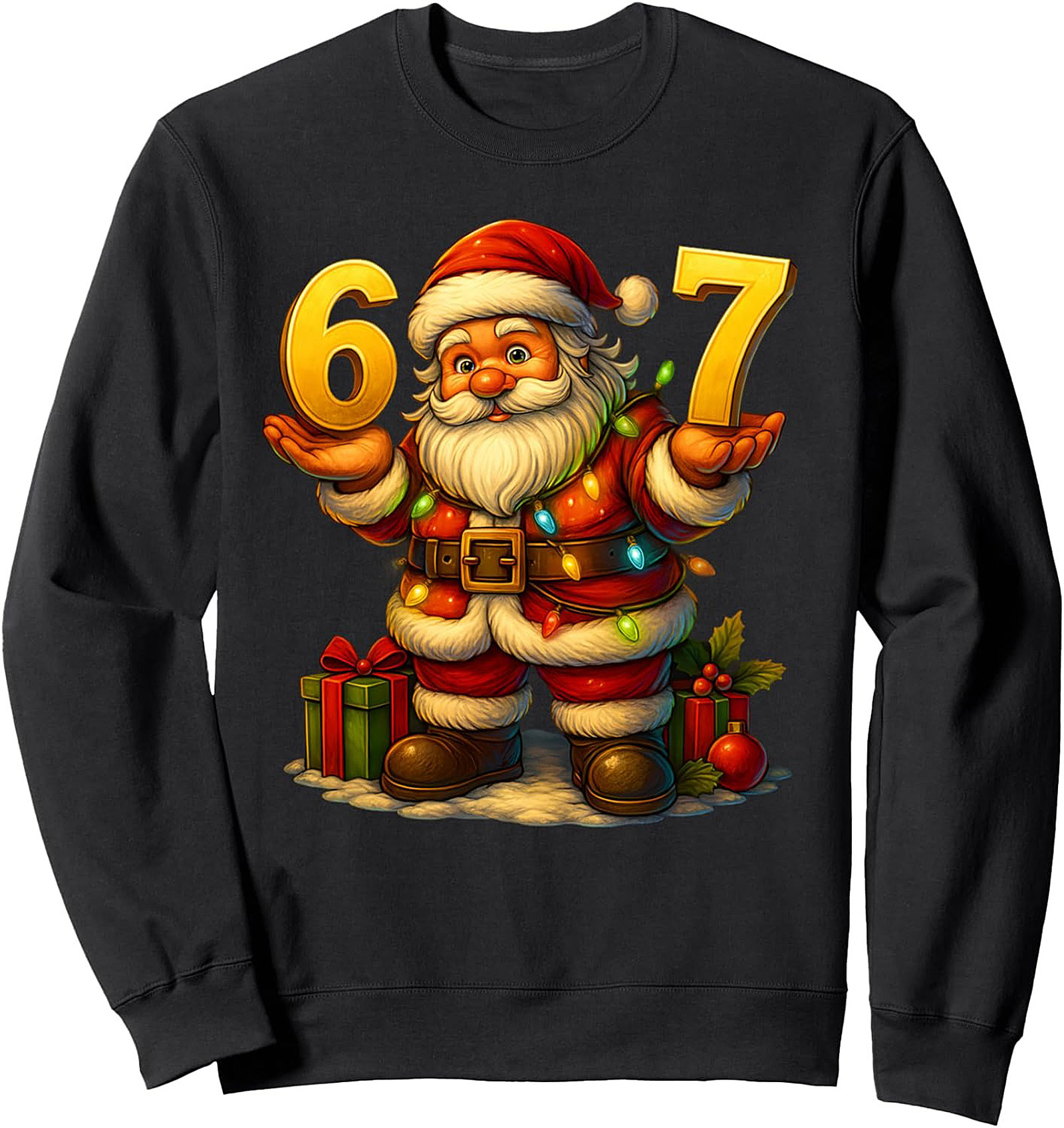 Santa 67 Christmas Crewneck Sweatshirt Cozy Pullover Gift