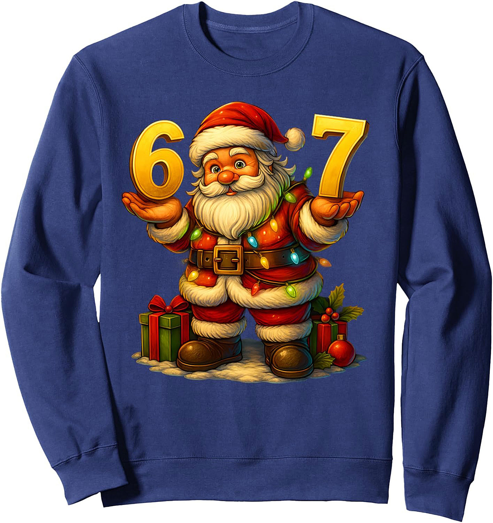 Santa 67 Christmas Crewneck Sweatshirt Cozy Pullover Gift