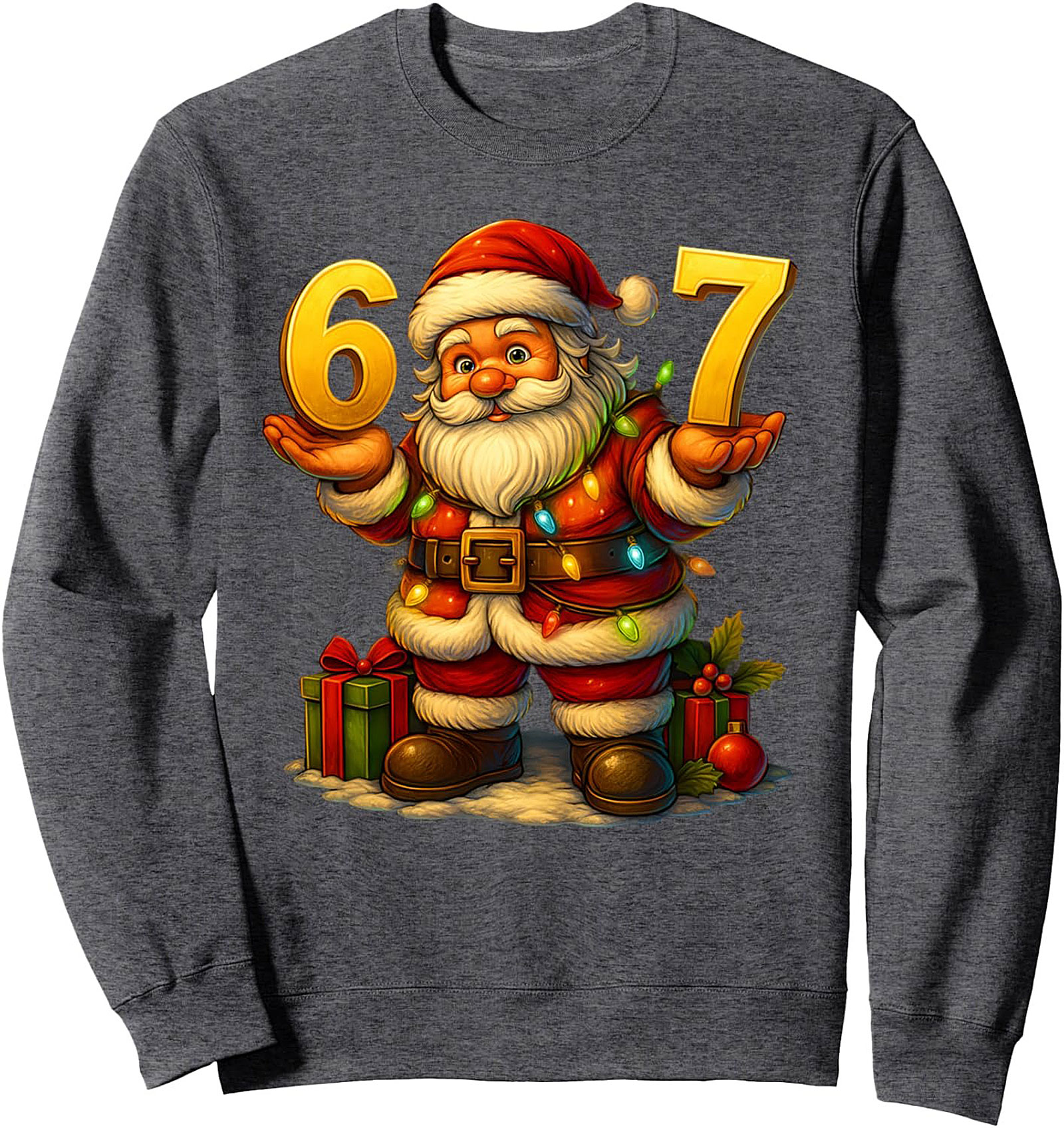 Santa 67 Christmas Crewneck Sweatshirt Cozy Pullover Gift