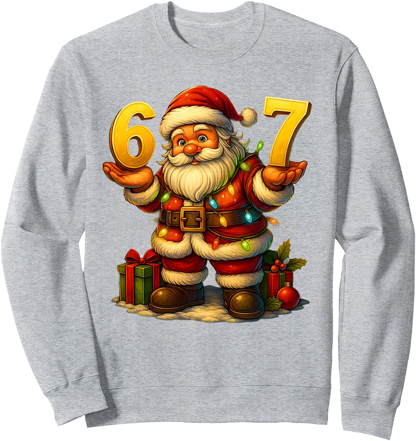 Santa 67 Christmas Crewneck Sweatshirt Cozy Pullover Gift